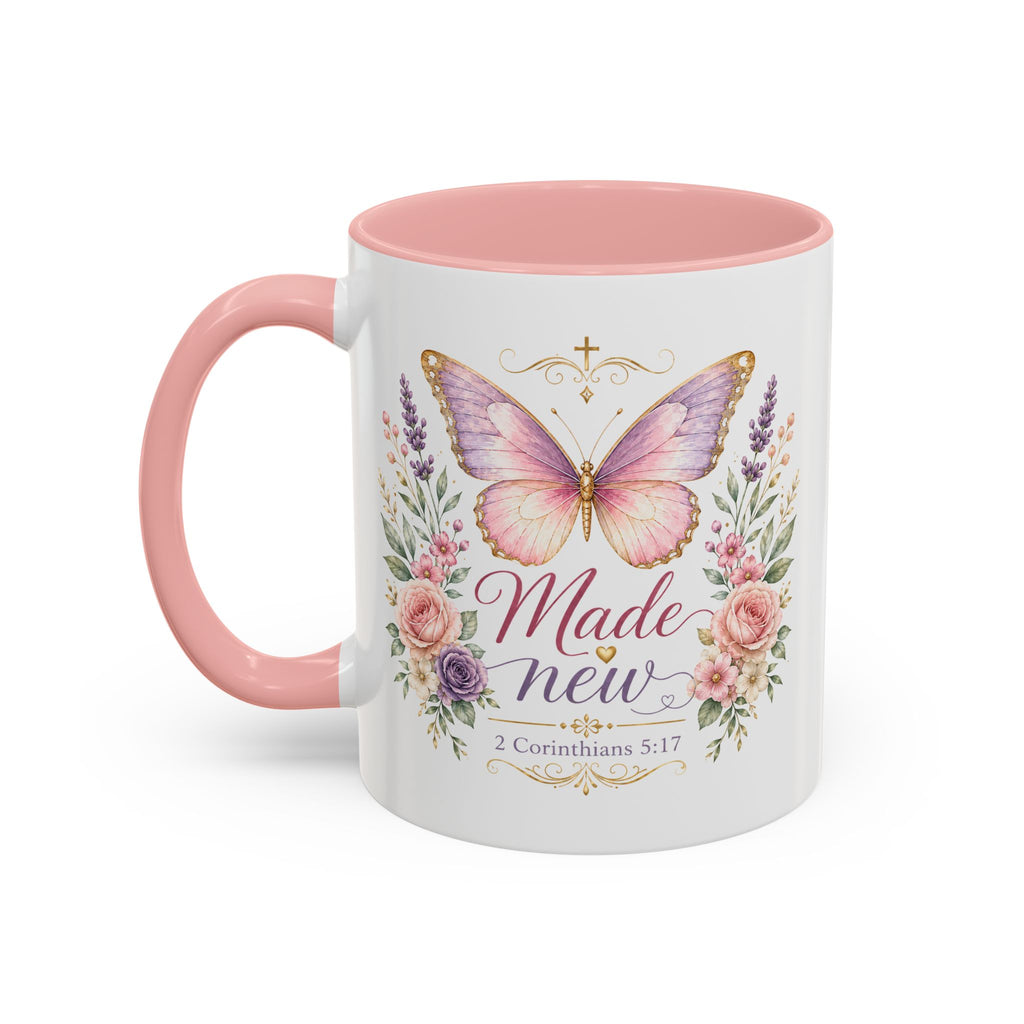 Biblical Butterfly Cup Accent Coffee Mug | Scripture Floral Ceramic