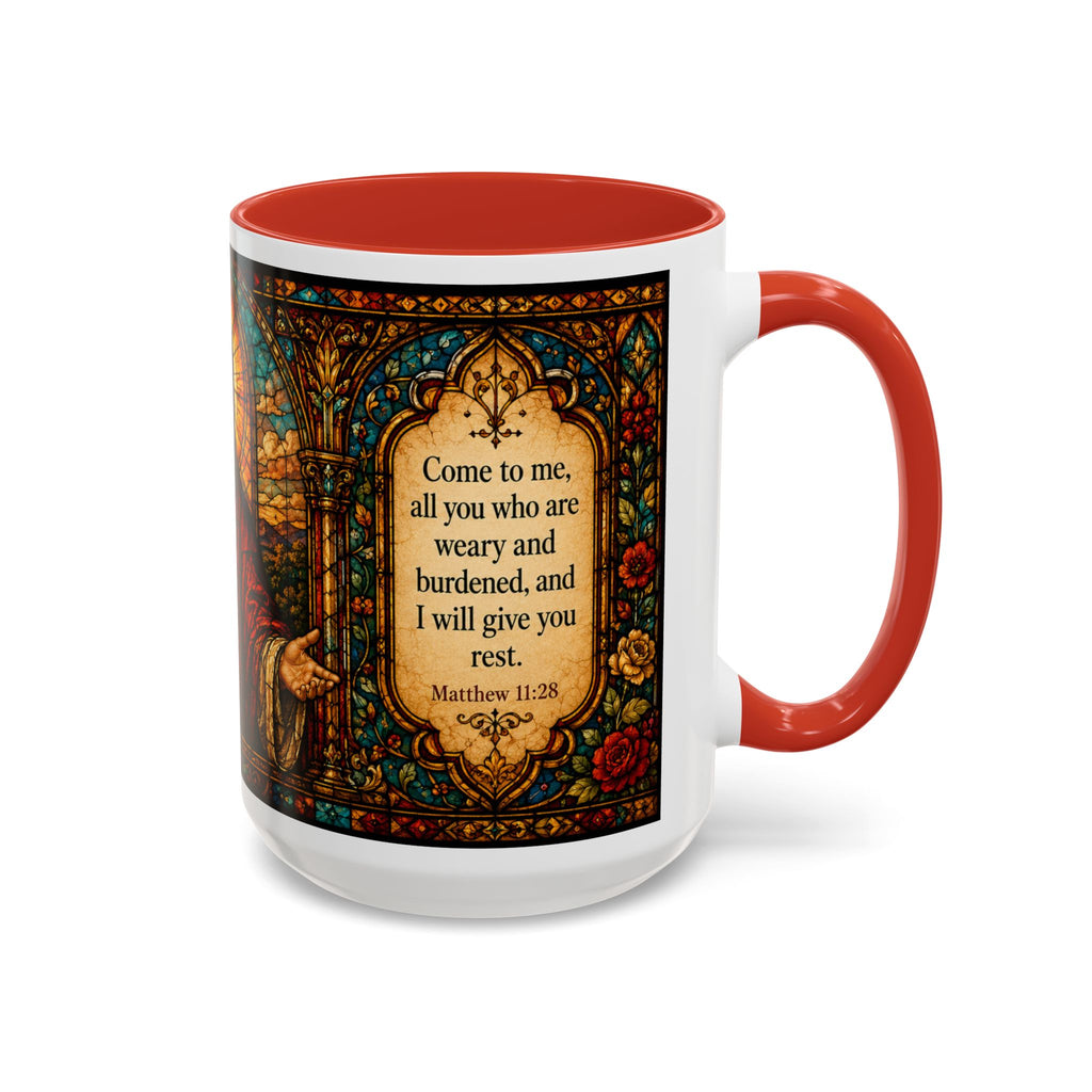 Jesus Stained Glass Artwork Mug | Accent Coffee Mug 11oz or 15oz