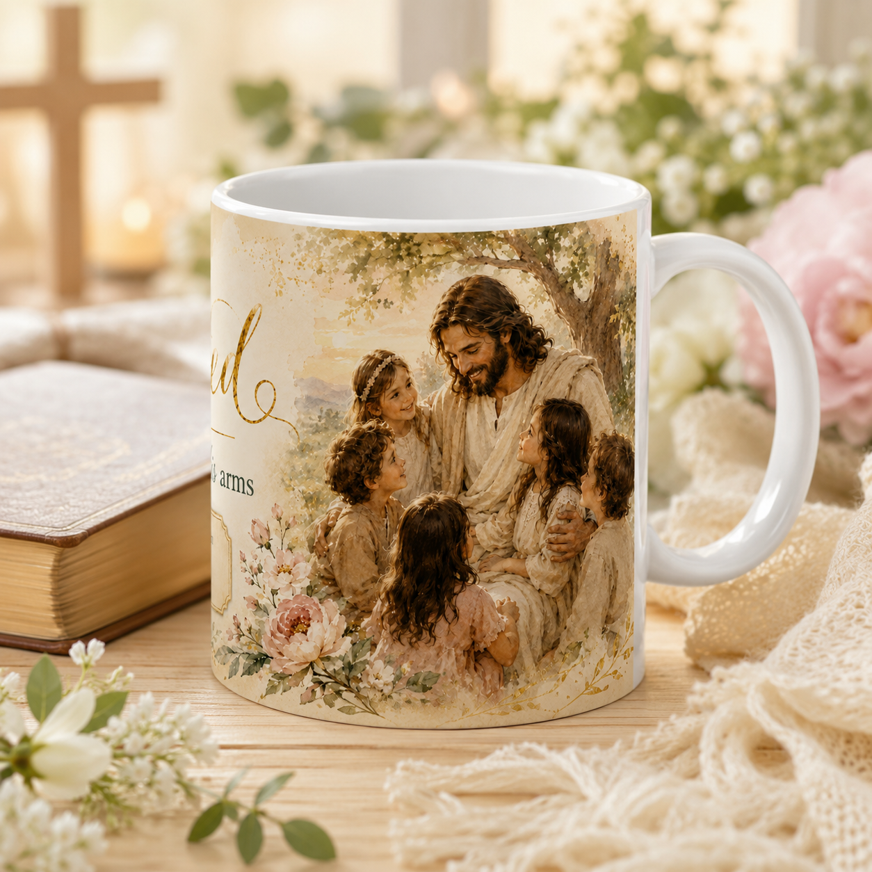 Jesus With Children Christian Mug, Mark 10:14 Bible Verse Coffee Cup, Im Blessed Faith Gift