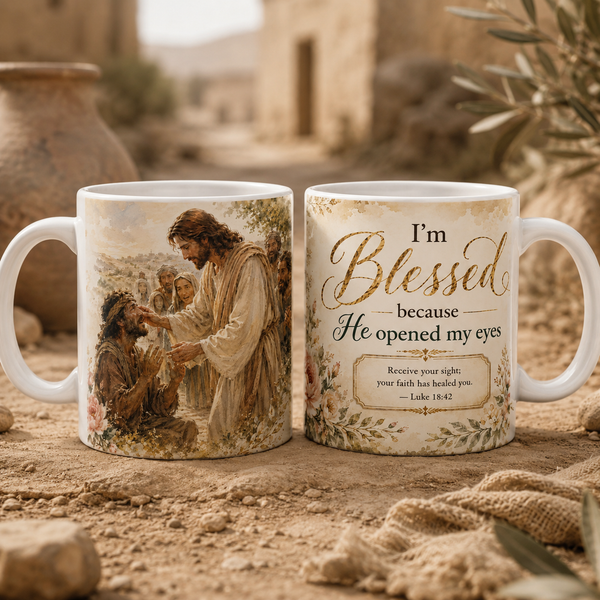 Im Blessed Because He Opened My Eyes Mug