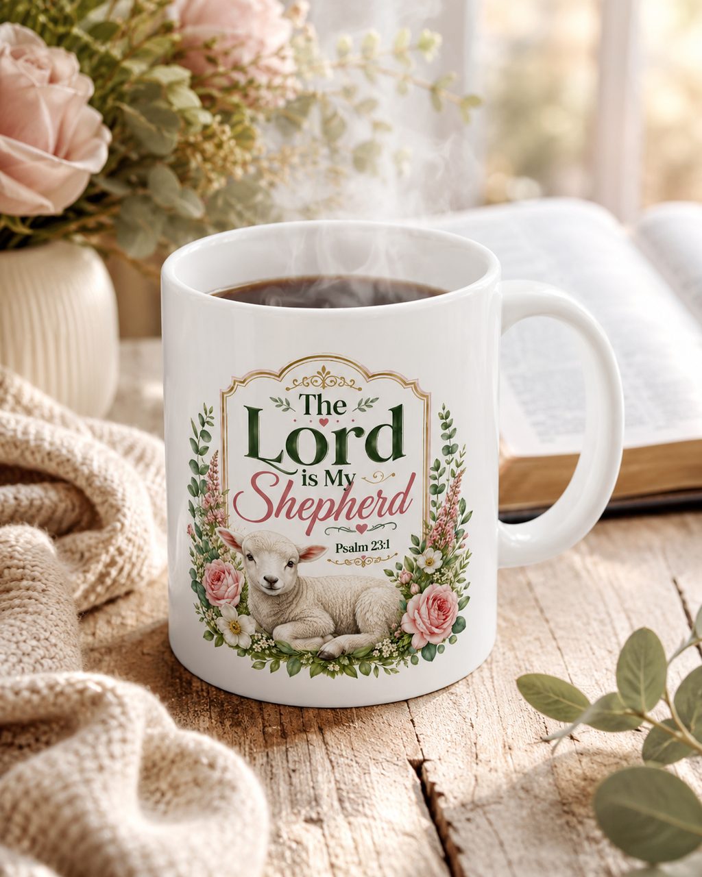 The Lord Is My Shepherd Bible Ceramic Mug | Scripture Coffee Cup