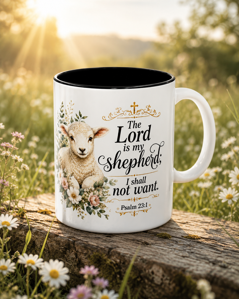 Innocence & Surrender to God Accent Coffee Mug | Religious Faith Scripture