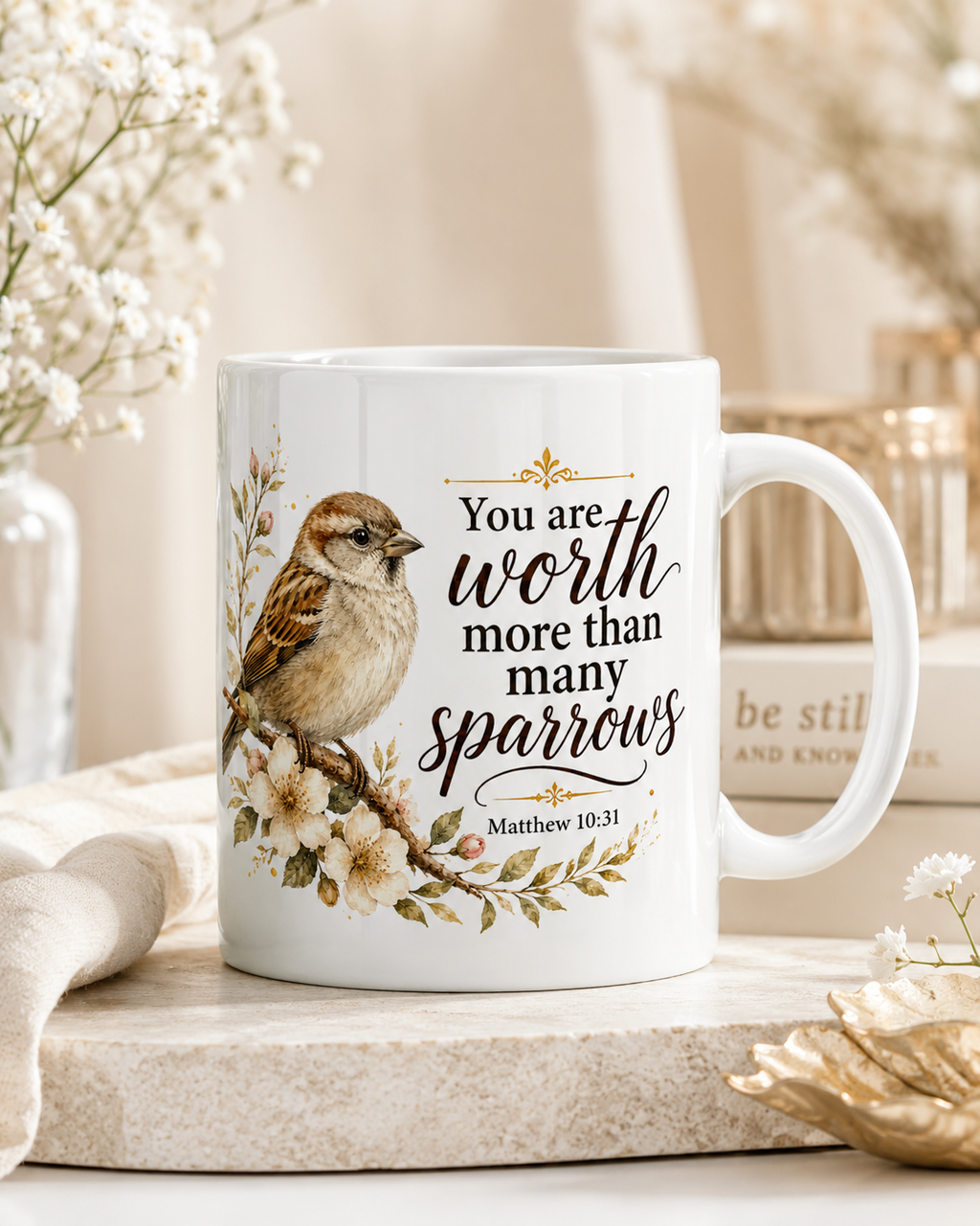 Morning Self-Worth Ceramic Mug | Inspirational Quote, Positive Affirmation