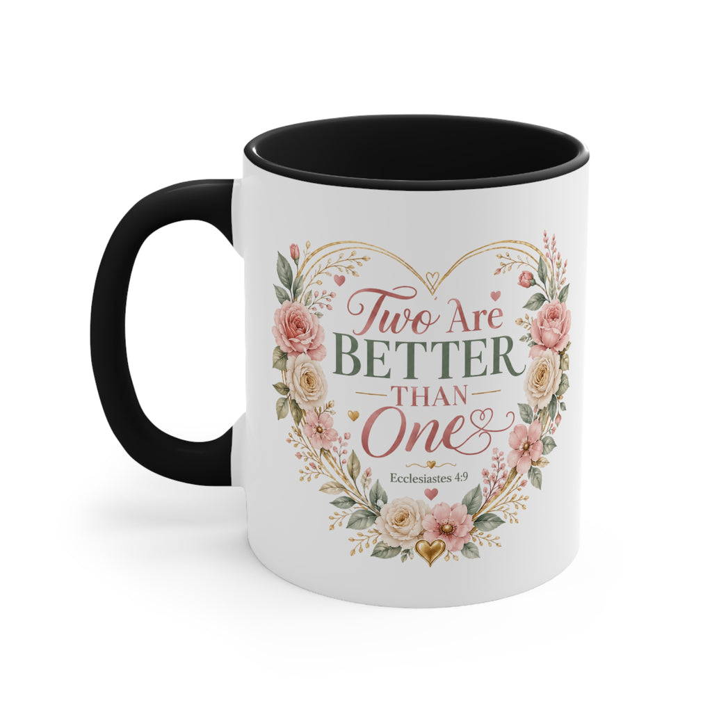 Love and Relationship Heart Illustration Accent Mug | Romantic Couple Love Design