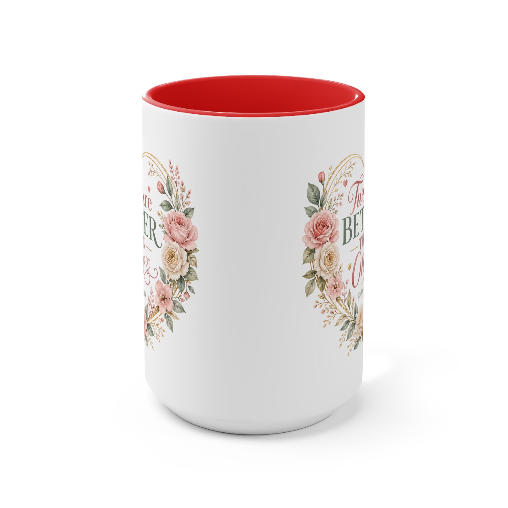 Love and Relationship Heart Illustration Accent Mug | Romantic Couple Love Design