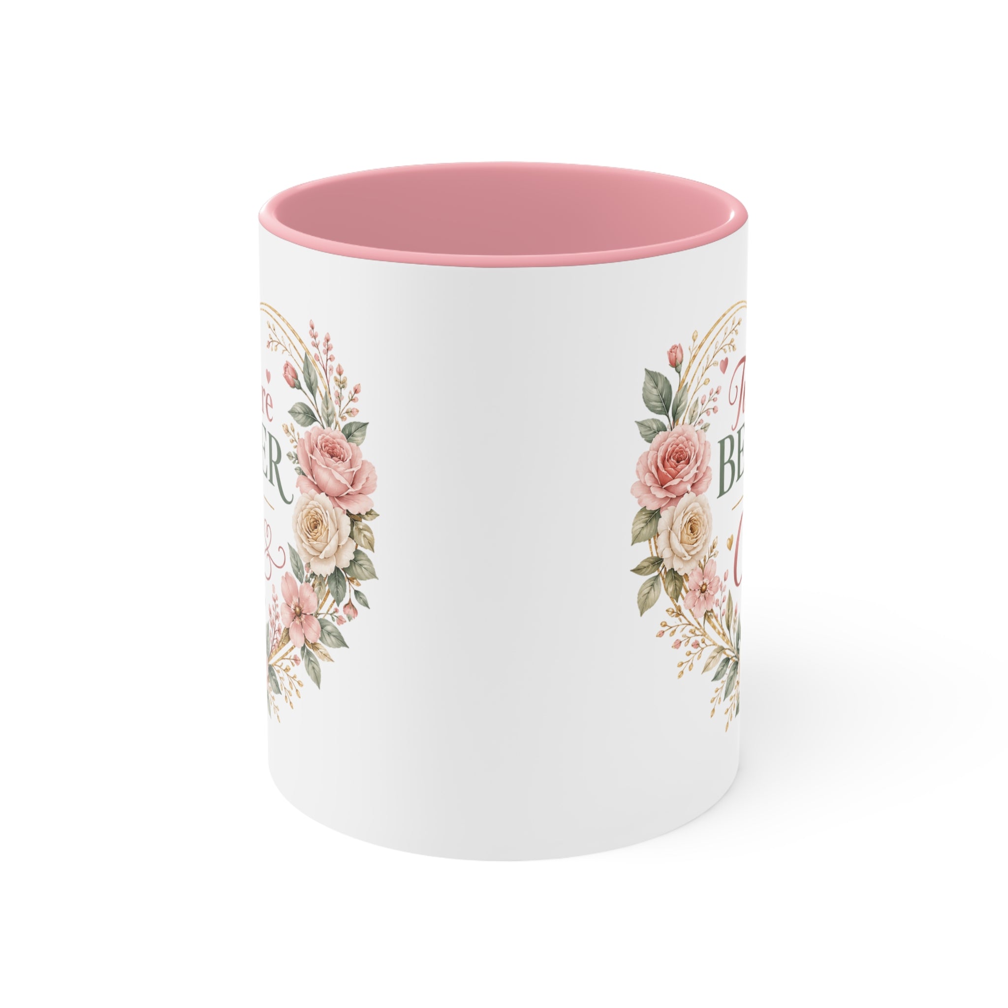 Love and Relationship Heart Illustration Accent Mug | Romantic Couple Love Design