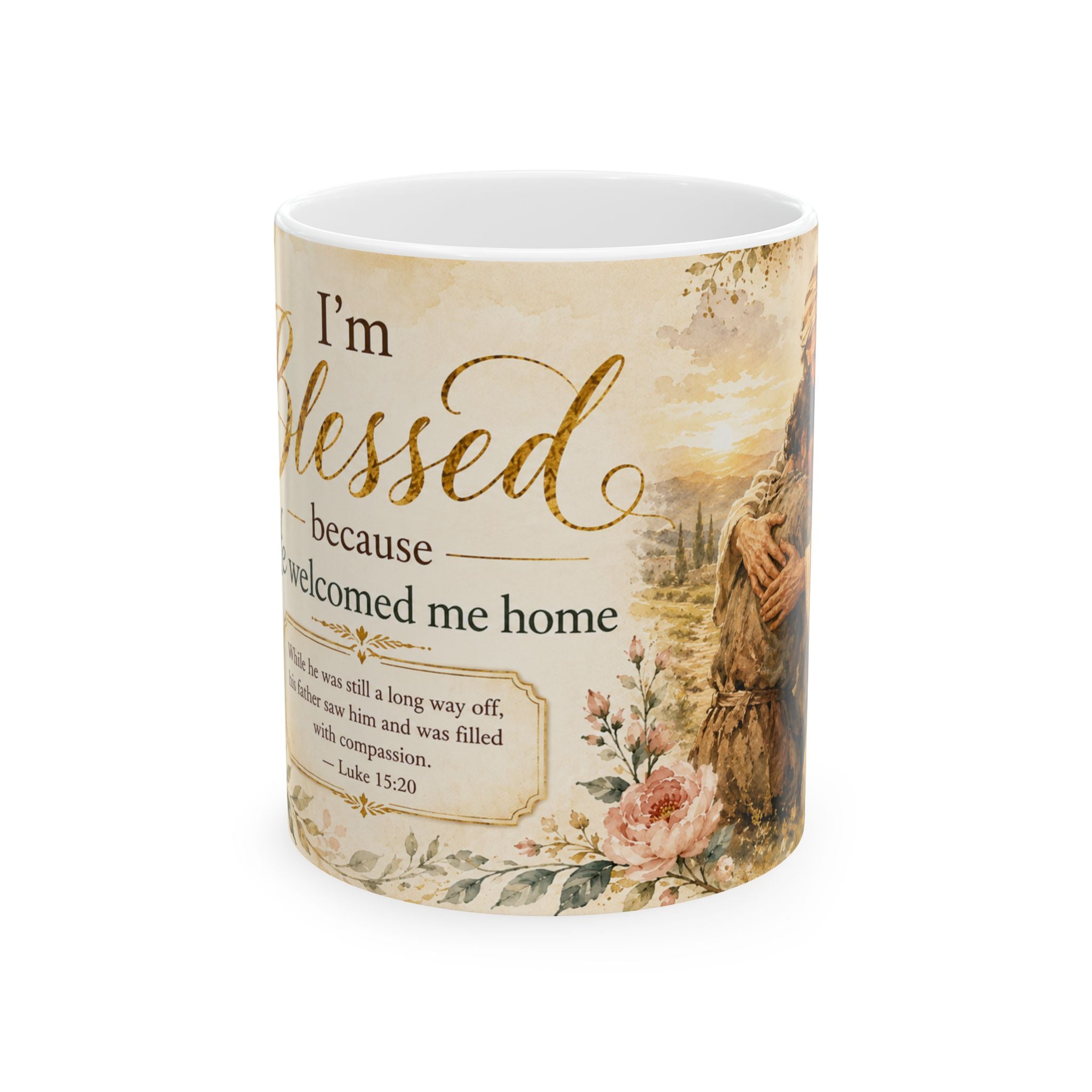 I’m Blessed Because He Welcomed Me Home Mug