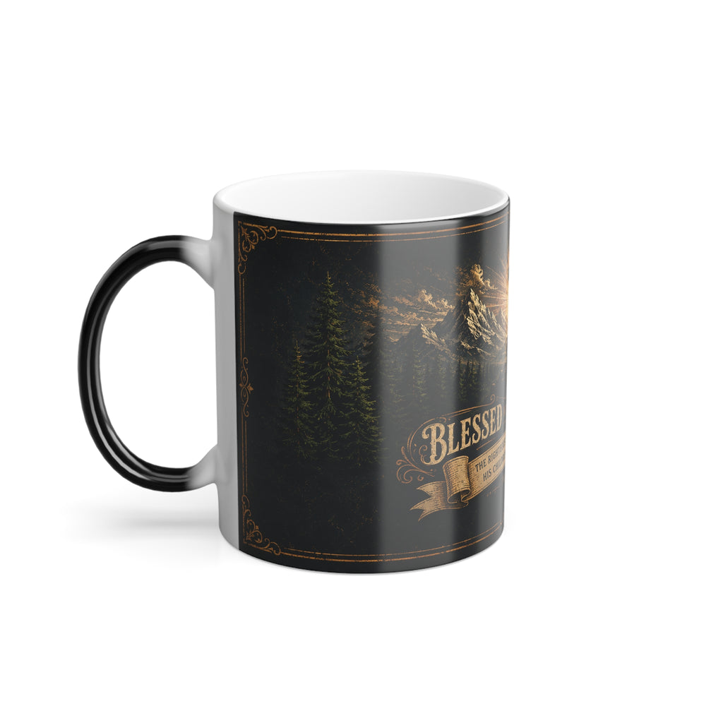 Blessed With A Dad Like You color morphing mug | Christian cross scripture Proverbs 20:7 color-changing