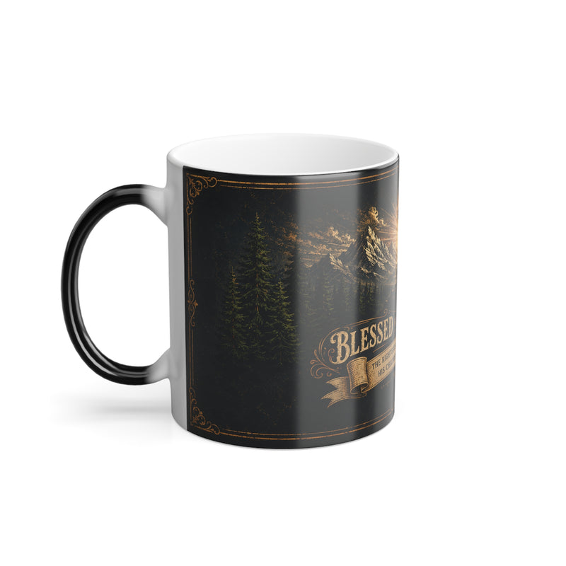 Blessed With A Dad Like You color morphing mug | Christian cross scripture Proverbs 20:7 color-changing