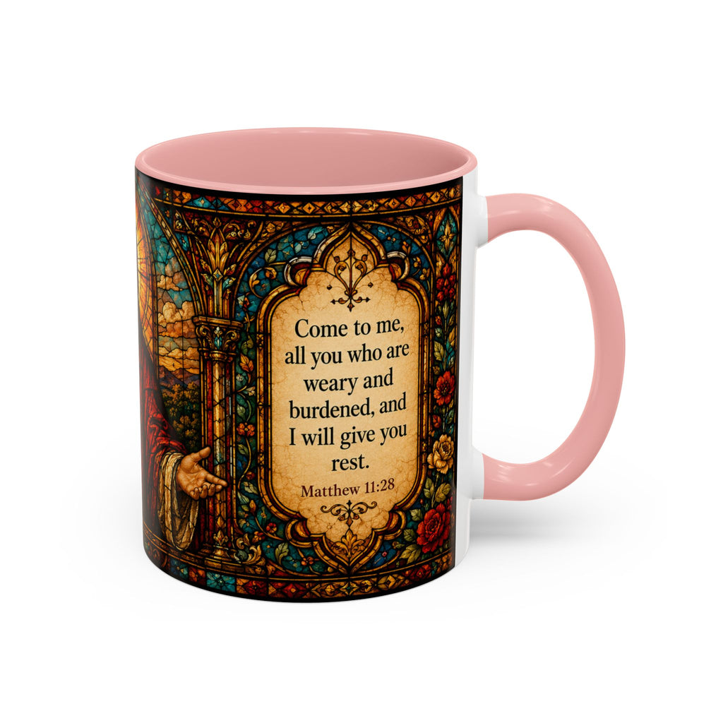 Jesus Stained Glass Artwork Mug | Accent Coffee Mug 11oz or 15oz