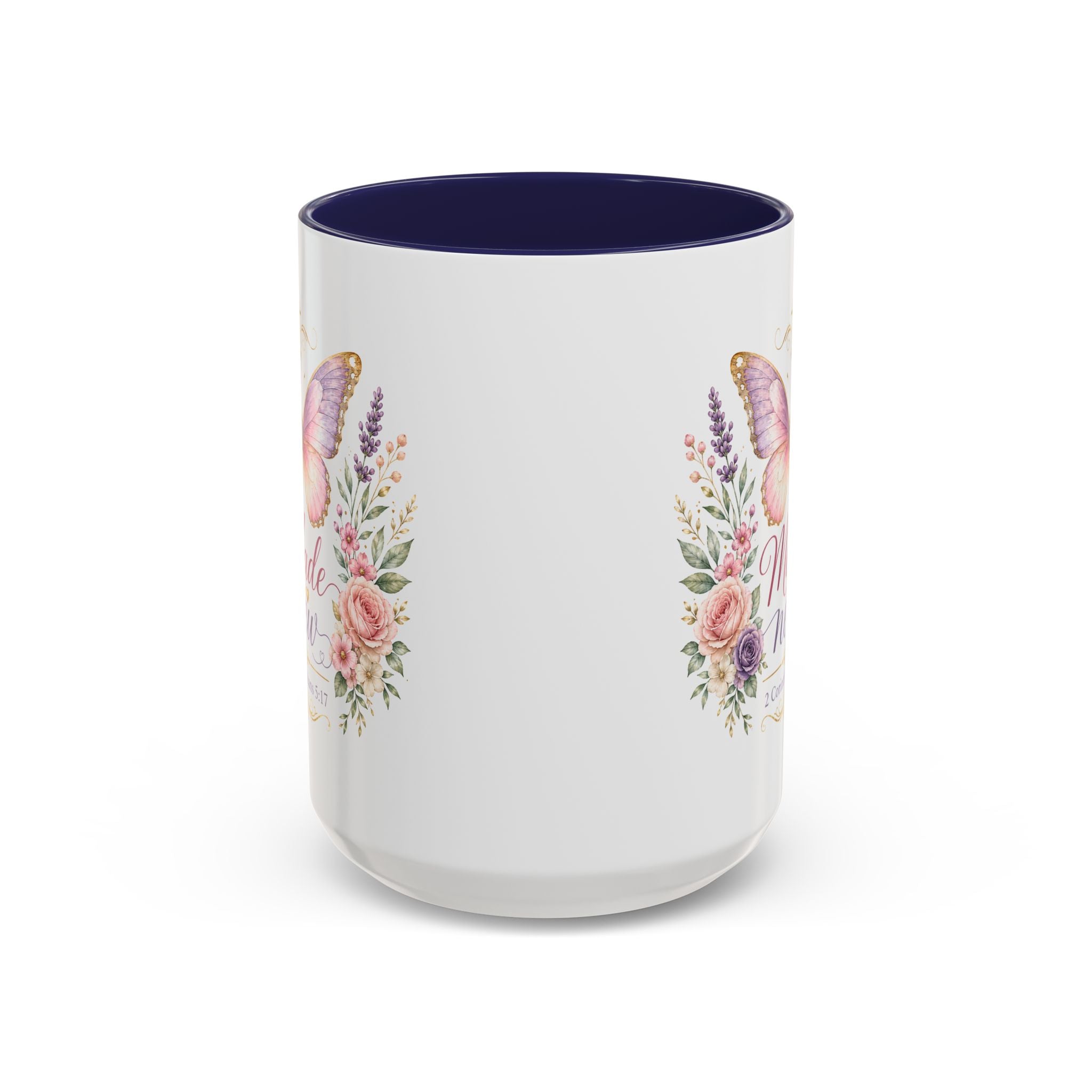 Biblical Butterfly Cup Accent Coffee Mug | Scripture Floral Ceramic