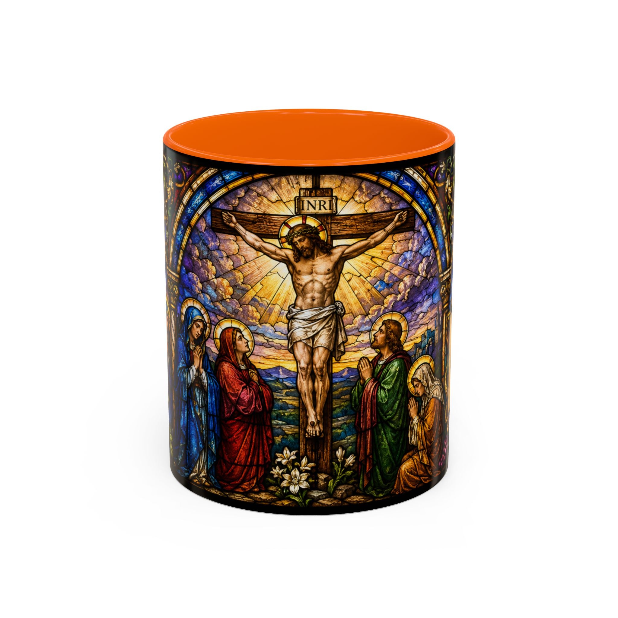 Crucifixion Stained Glass Mug | Accent Coffee Mug