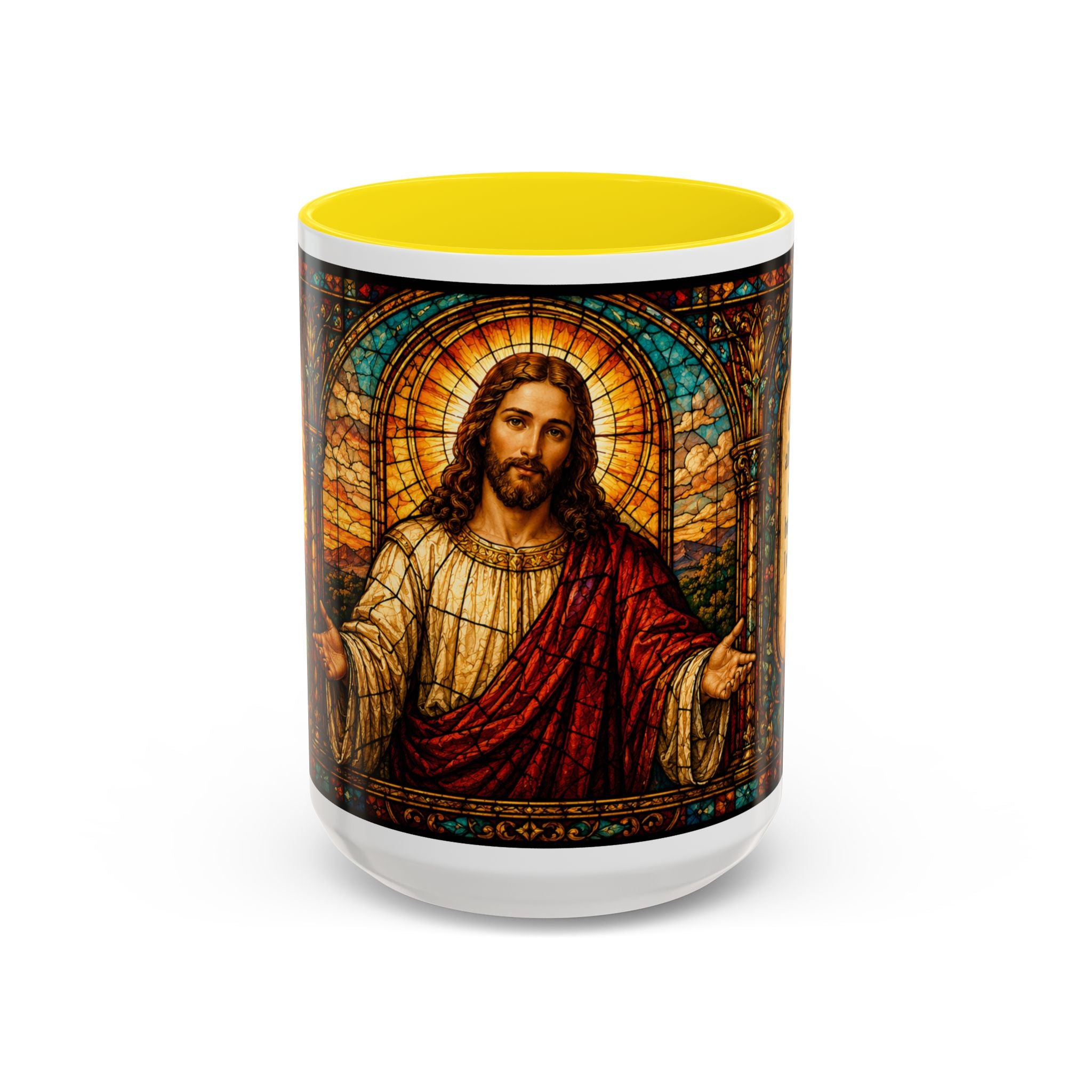 Jesus Stained Glass Artwork Mug | Accent Coffee Mug 11oz or 15oz