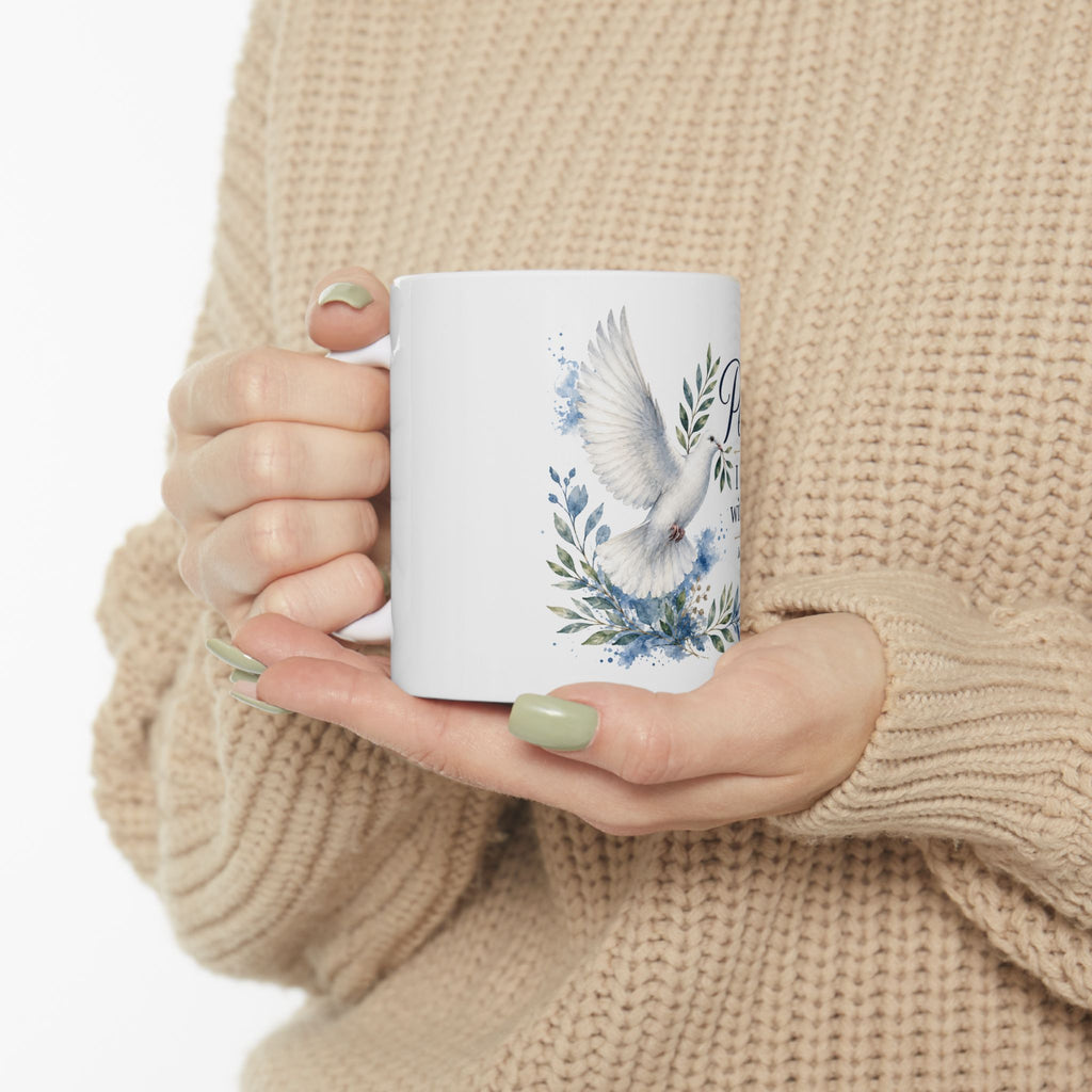 White Dove of God Mug | Peace Bird Ceramic Mug