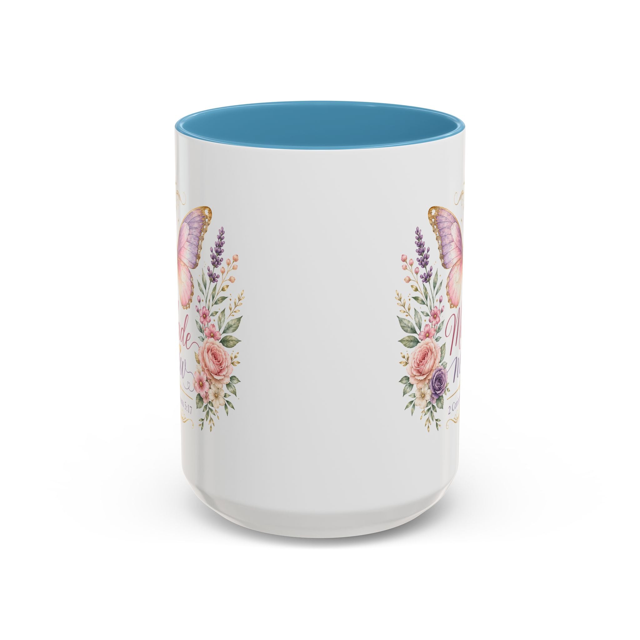 Biblical Butterfly Cup Accent Coffee Mug | Scripture Floral Ceramic