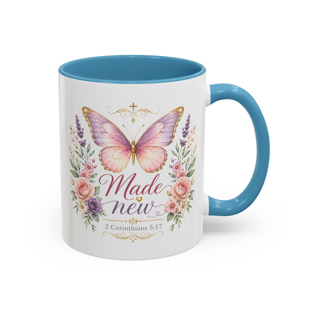 Biblical Butterfly Cup Accent Coffee Mug | Scripture Floral Ceramic