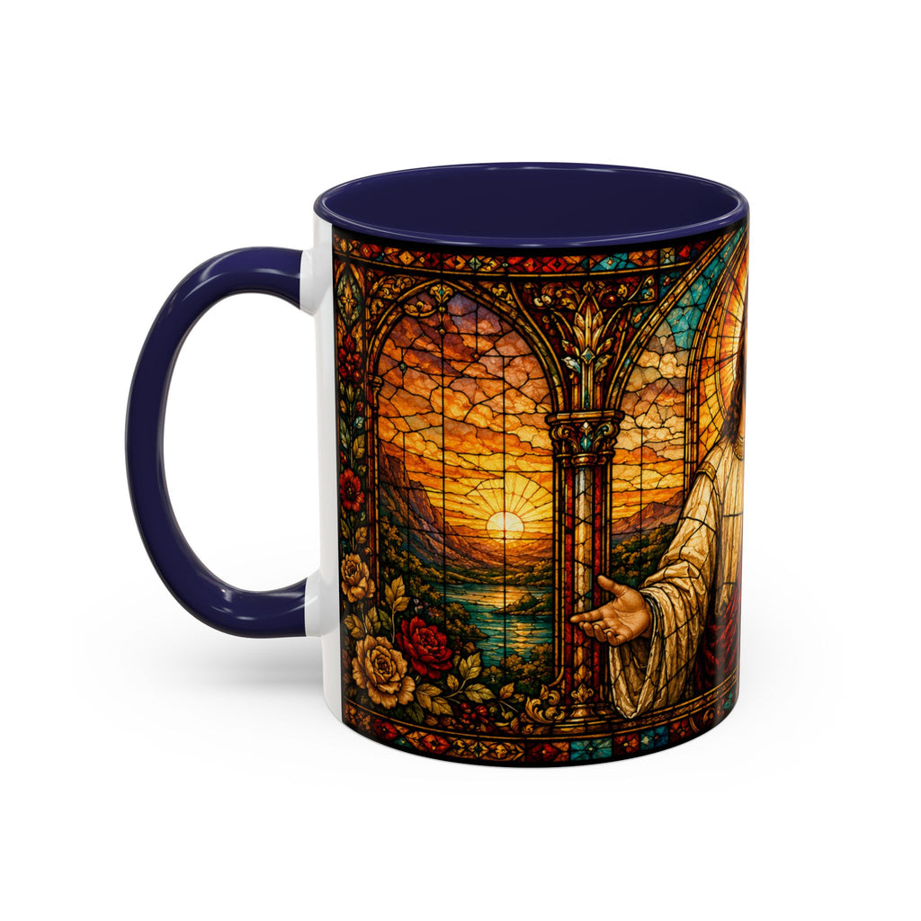Jesus Stained Glass Artwork Mug | Accent Coffee Mug 11oz or 15oz