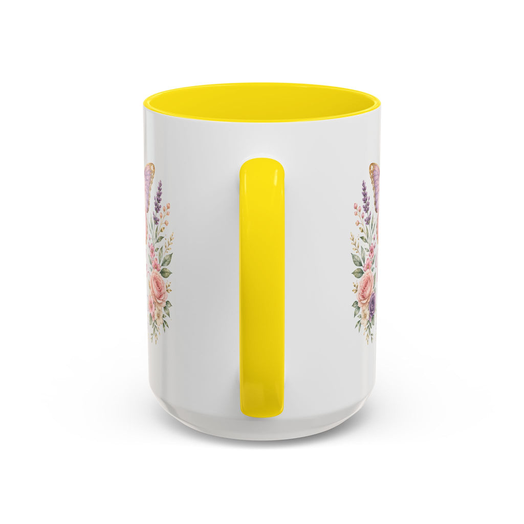 Biblical Butterfly Cup Accent Coffee Mug | Scripture Floral Ceramic