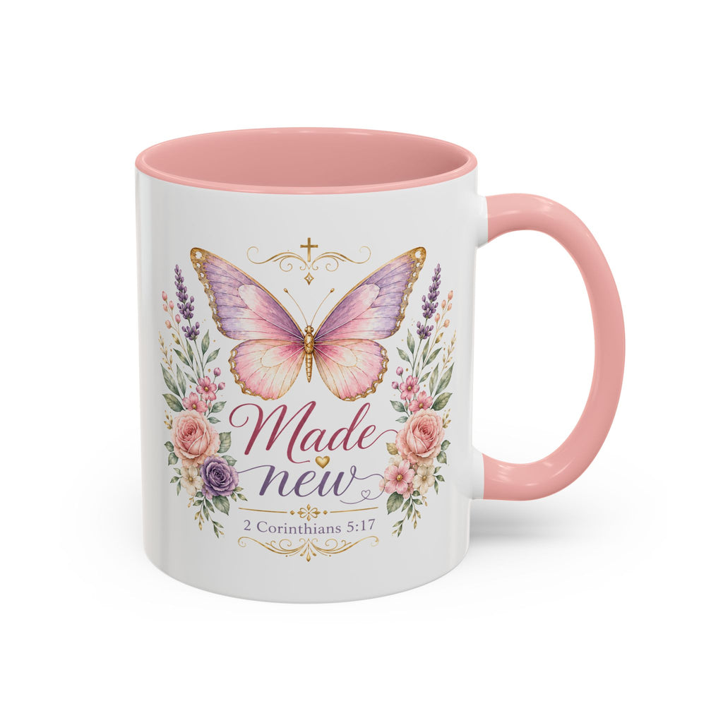 Biblical Butterfly Cup Accent Coffee Mug | Scripture Floral Ceramic