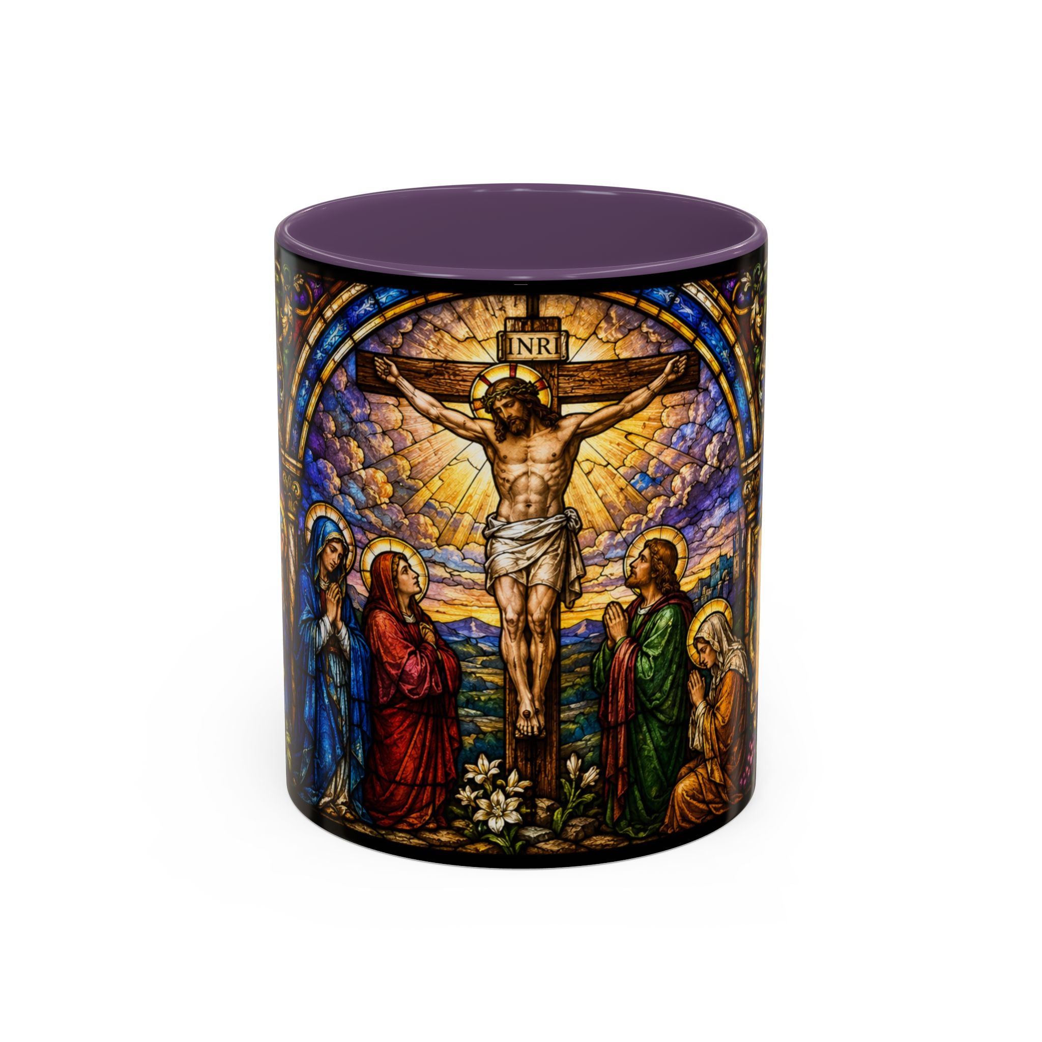 Crucifixion Stained Glass Mug | Accent Coffee Mug