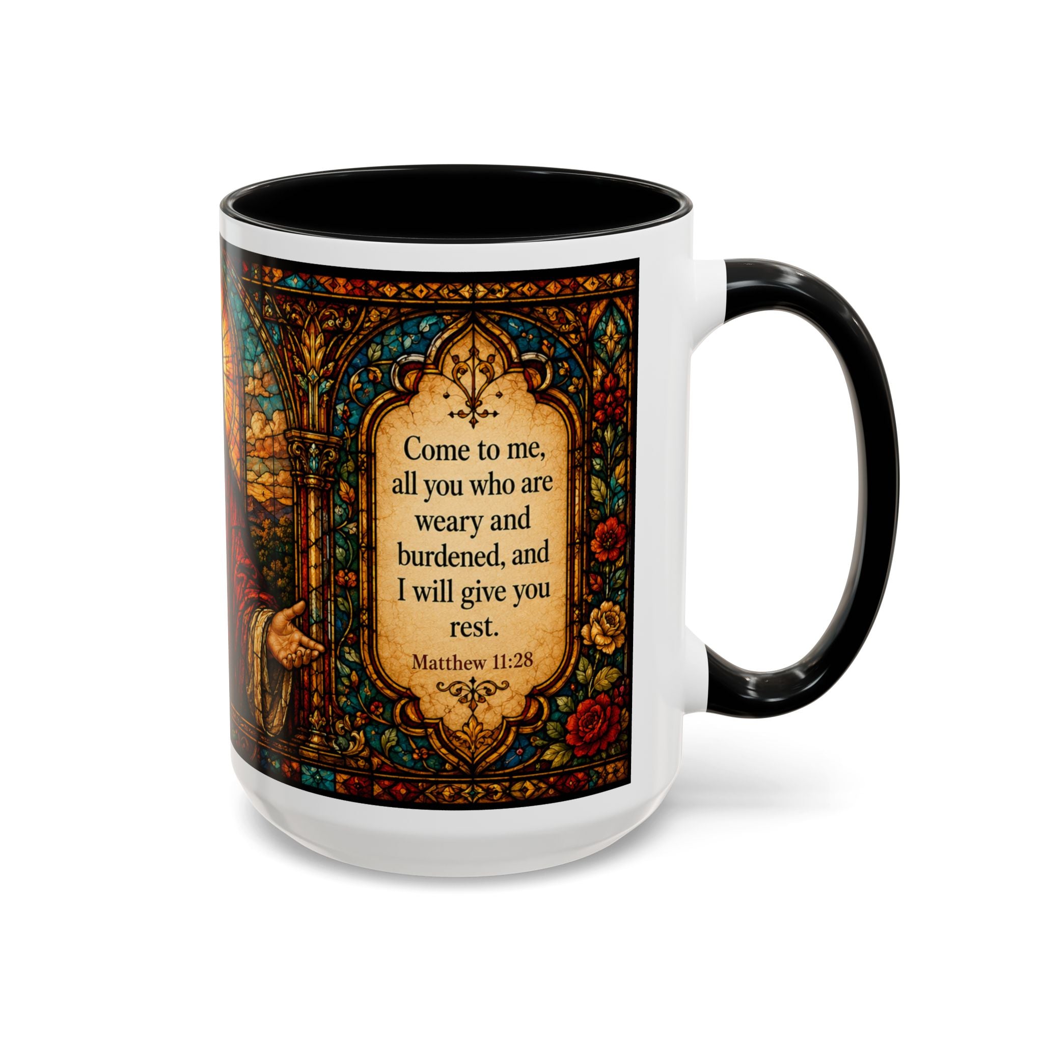 Jesus Stained Glass Artwork Mug | Accent Coffee Mug 11oz or 15oz