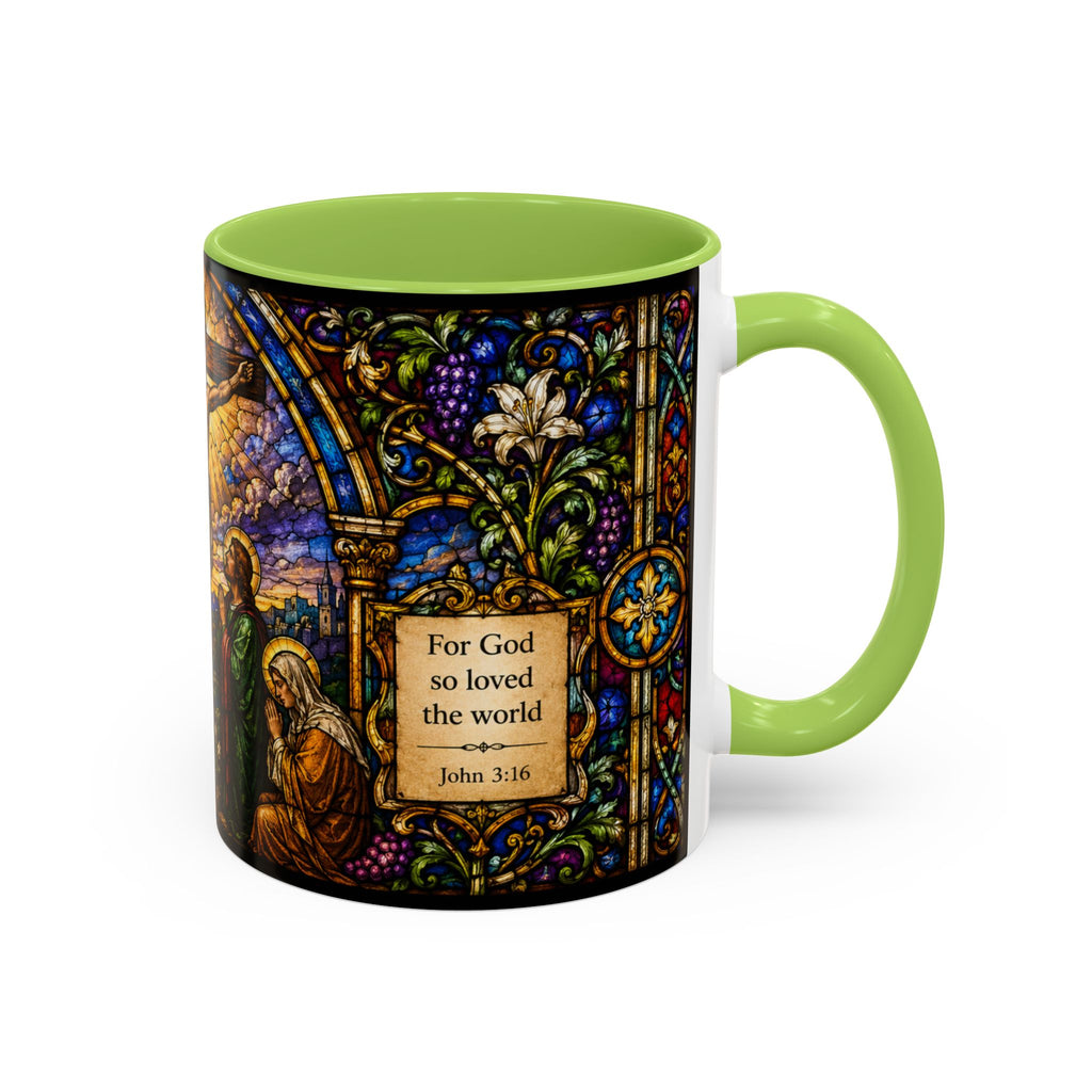 Crucifixion Stained Glass Mug | Accent Coffee Mug