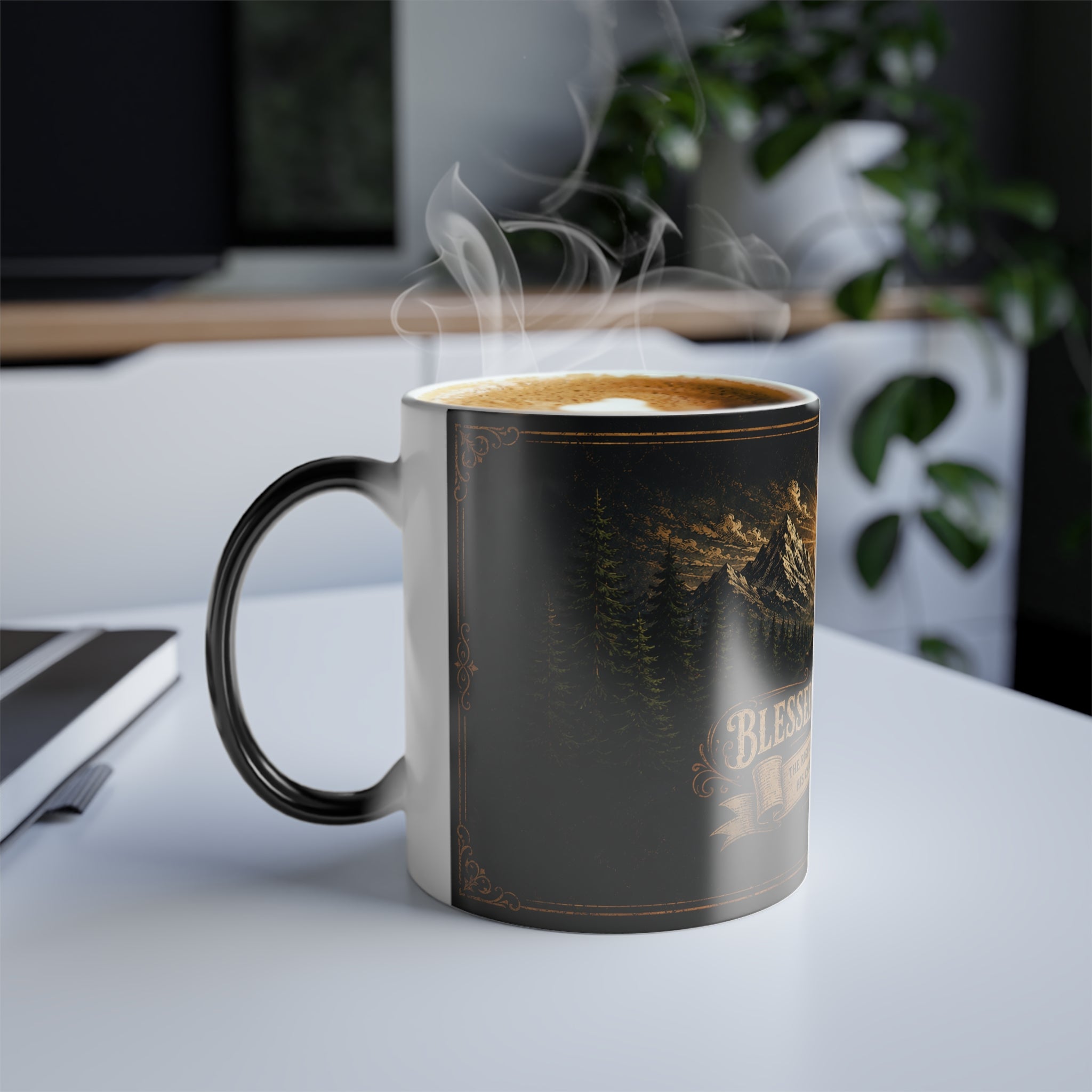 Blessed With A Dad Like You color morphing mug | Christian cross scripture Proverbs 20:7 color-changing