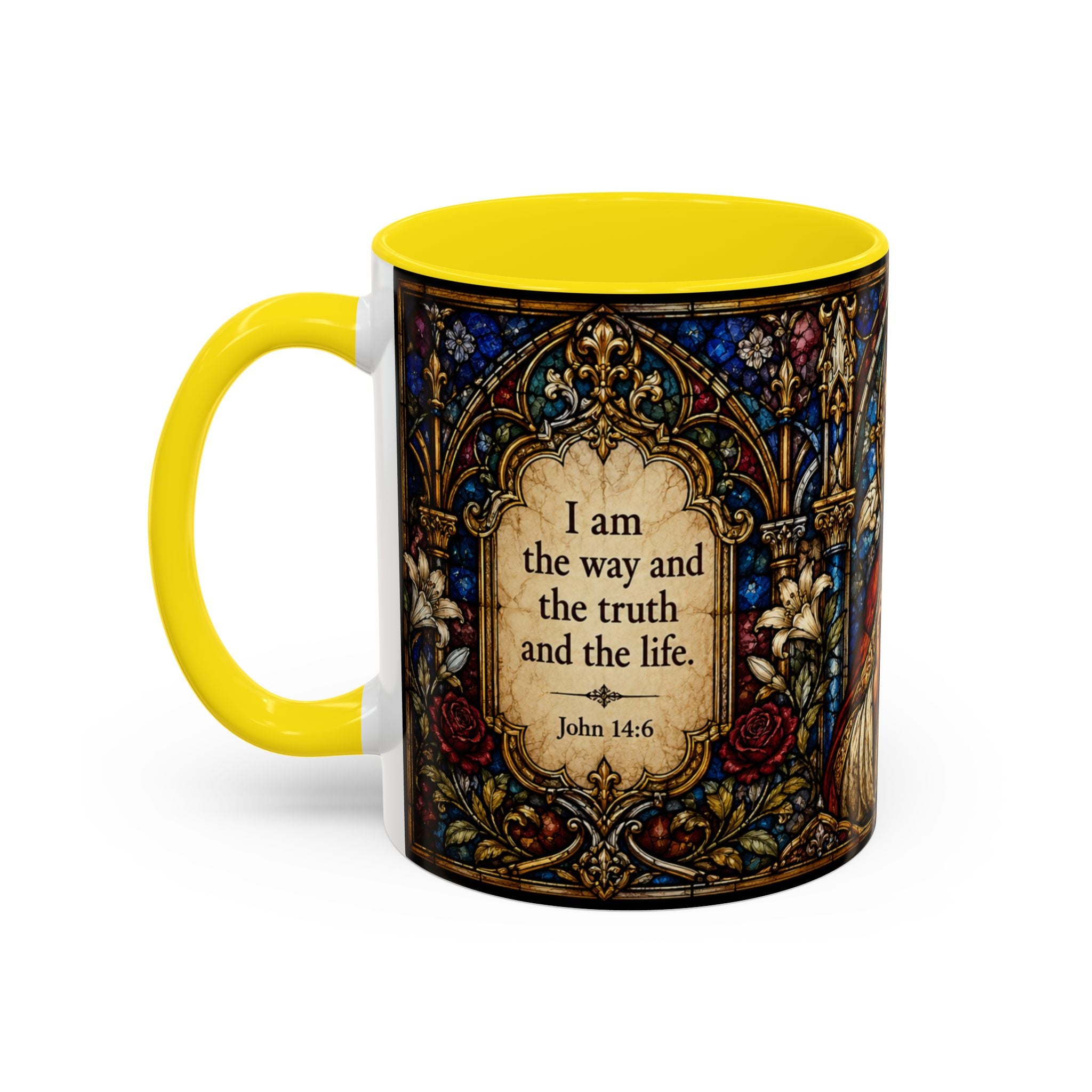Sacred Heart Jesus Stained Glass Mug | Accent Coffee Mug