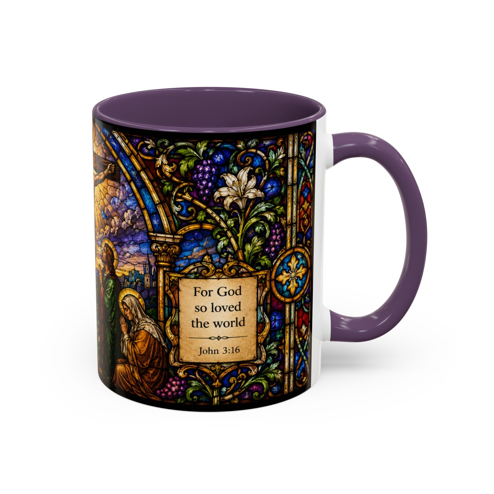 Crucifixion Stained Glass Mug | Accent Coffee Mug