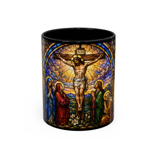 Crucifixion Stained Glass Mug | Accent Coffee Mug