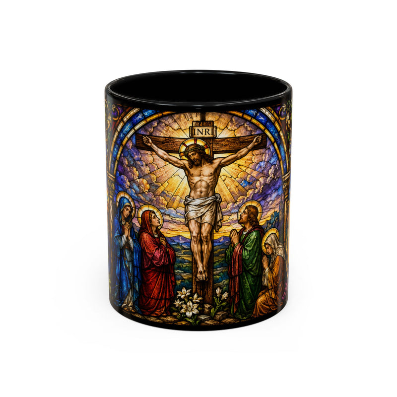 Crucifixion Stained Glass Mug | Accent Coffee Mug