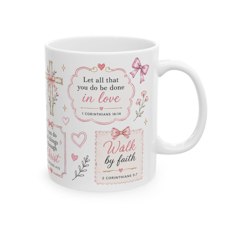 Christian Scripture Mug, Walk by Faith Coffee Cup