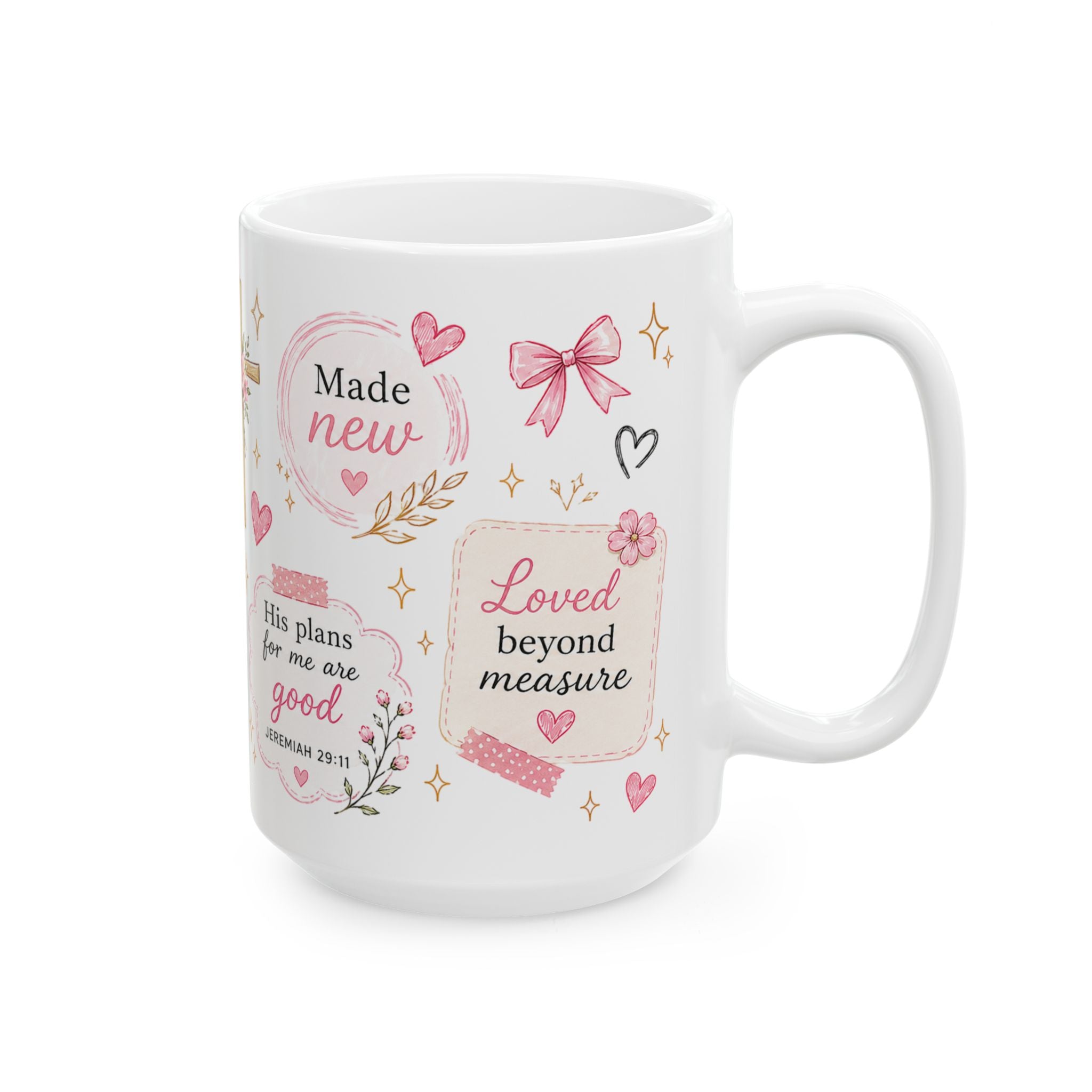 Floral Scripture Collage Mug