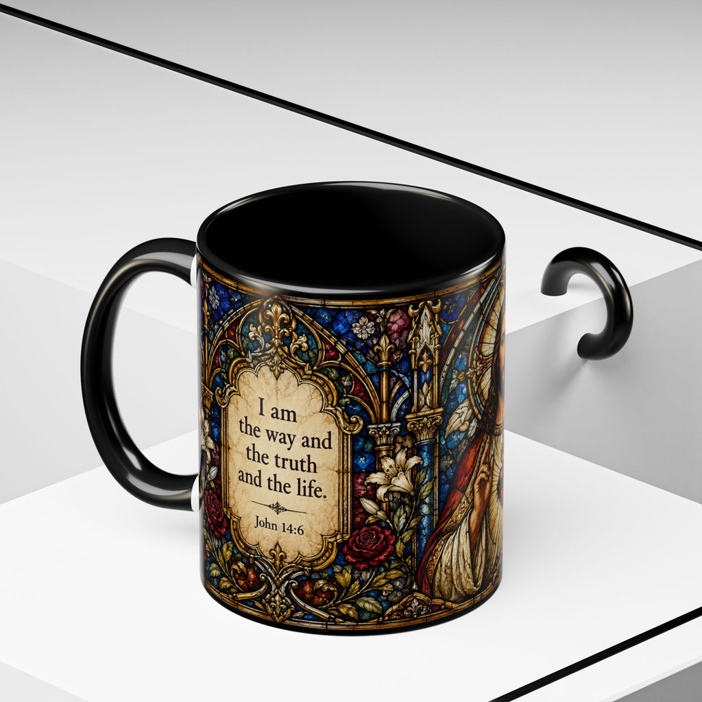 Sacred Heart Jesus Stained Glass Mug | Accent Coffee Mug