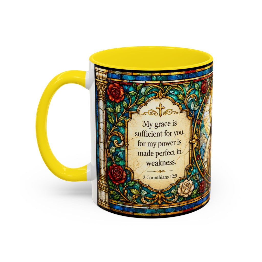 Sacred Heart Jesus Stained Glass Mug | Accent Coffee Mug 11oz 15oz