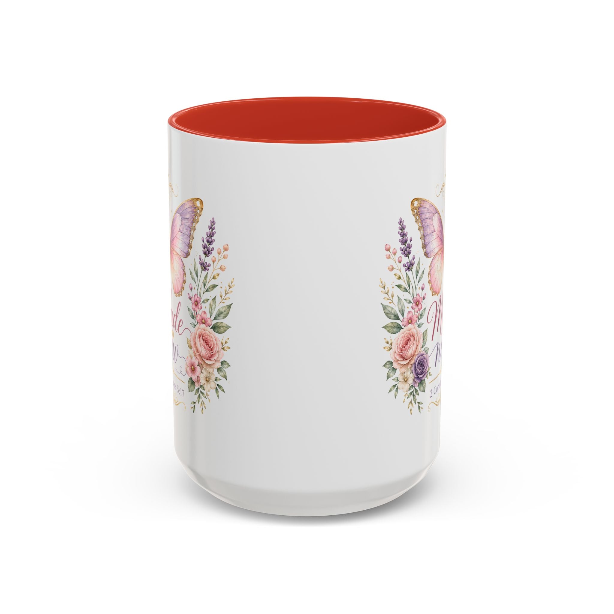 Biblical Butterfly Cup Accent Coffee Mug | Scripture Floral Ceramic