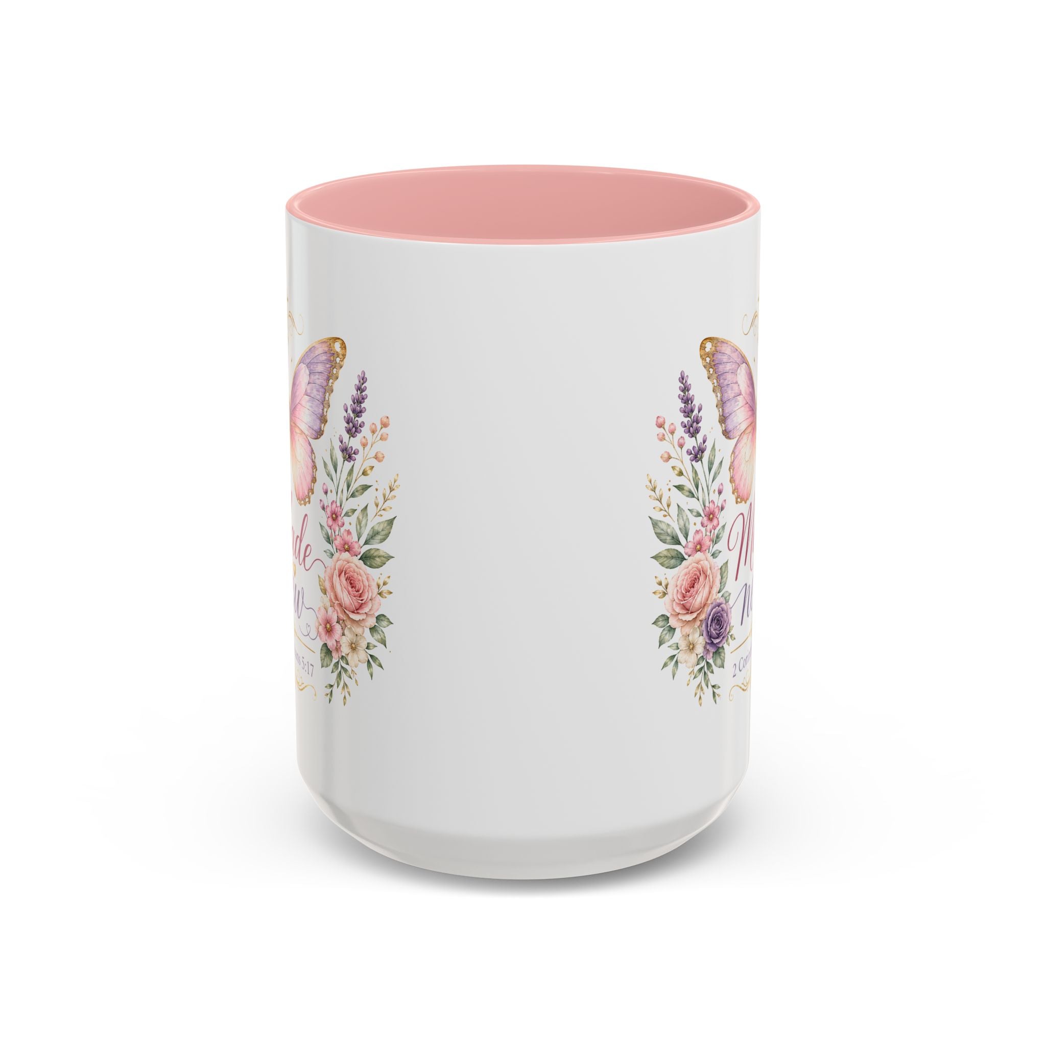 Biblical Butterfly Cup Accent Coffee Mug | Scripture Floral Ceramic