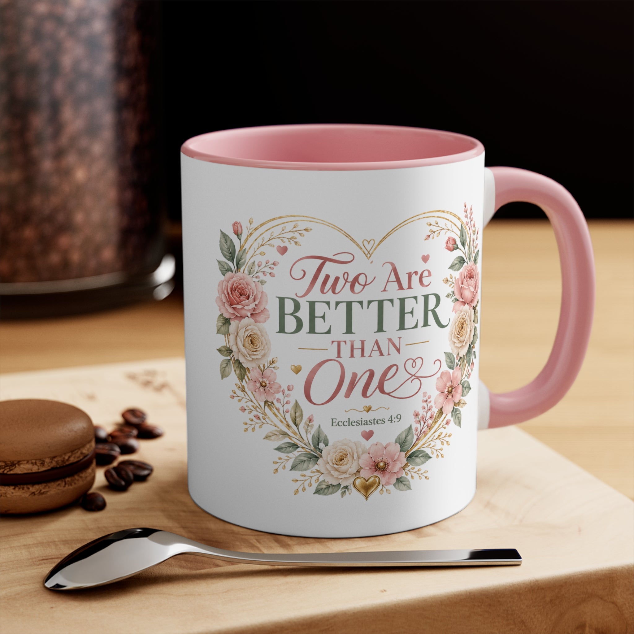 Love and Relationship Heart Illustration Accent Mug | Romantic Couple Love Design