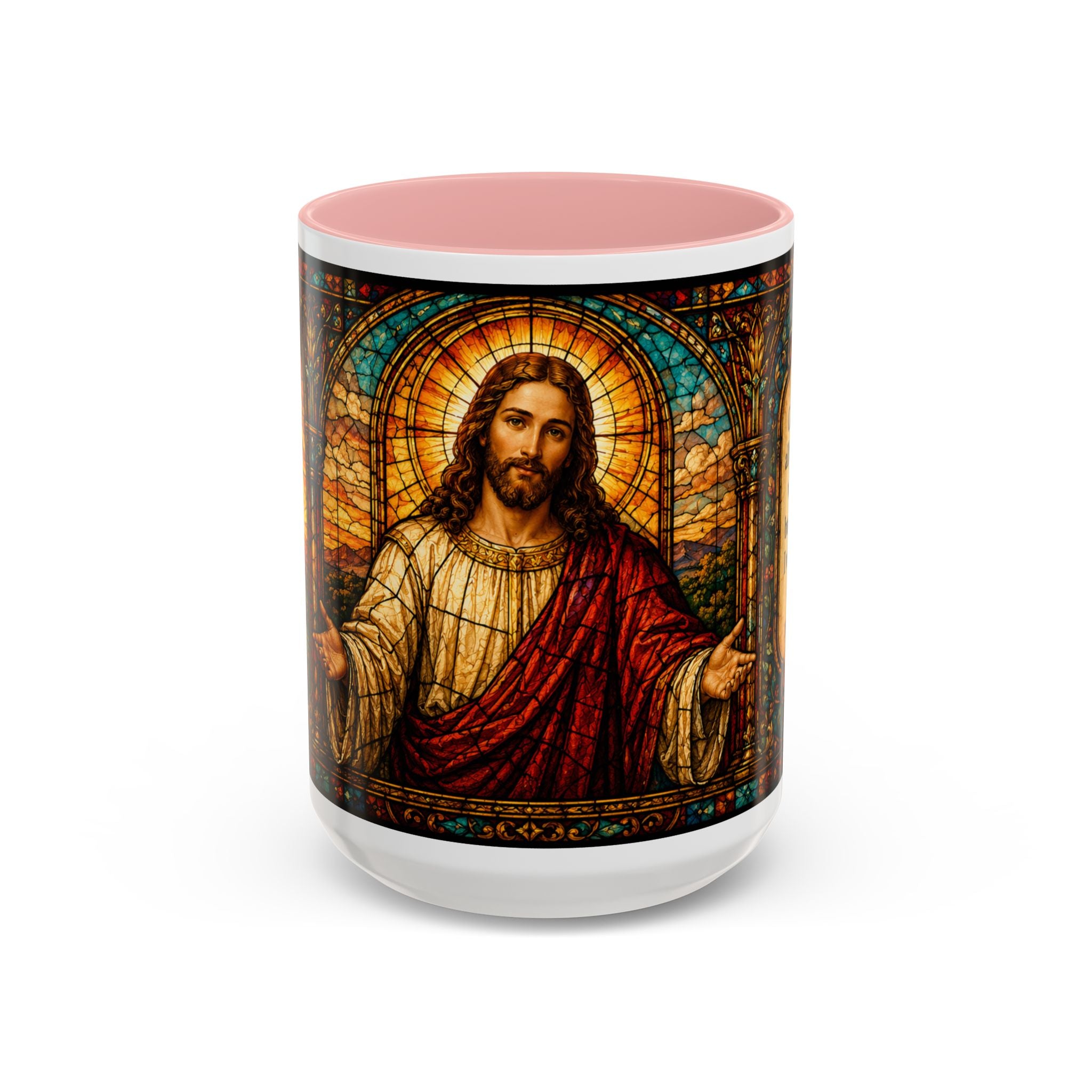 Jesus Stained Glass Artwork Mug | Accent Coffee Mug 11oz or 15oz