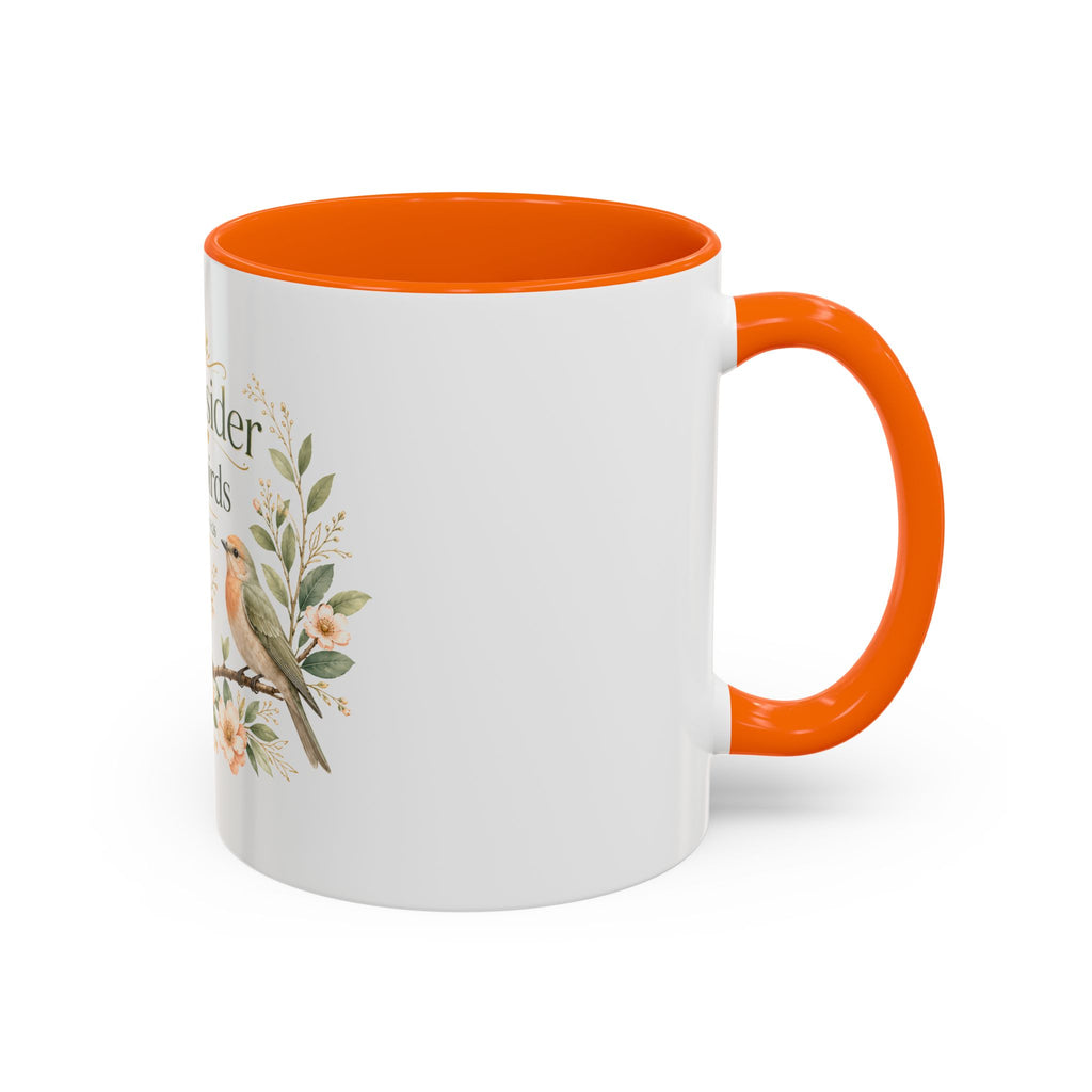 Spiritual Birds Illustration Accent Coffee Mug | Girly Bird Art 11oz 15oz