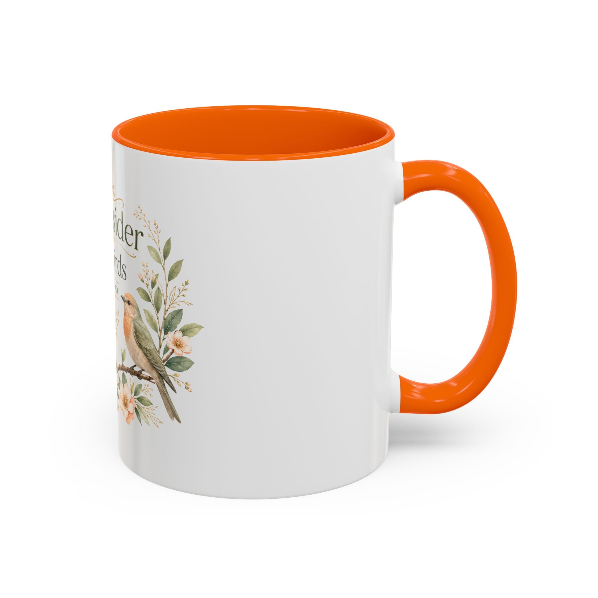 Spiritual Birds Illustration Accent Coffee Mug | Girly Bird Art 11oz 15oz