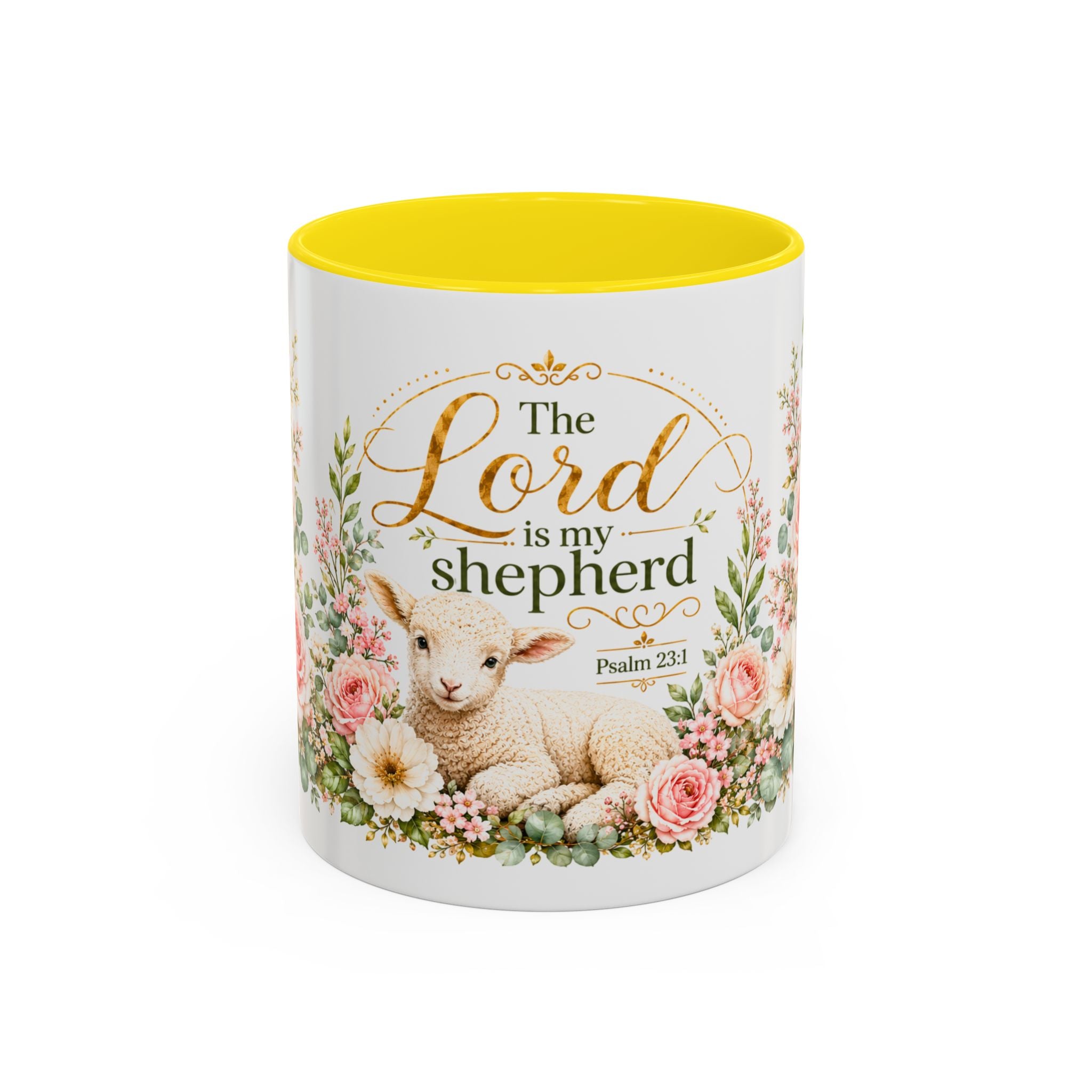 The Lord Is My Shepherd Mug, Psalm 23:1 Christian Coffee Cup, Lamb Bible Verse Mug, Faith Gift for Women Men, Religious Gift