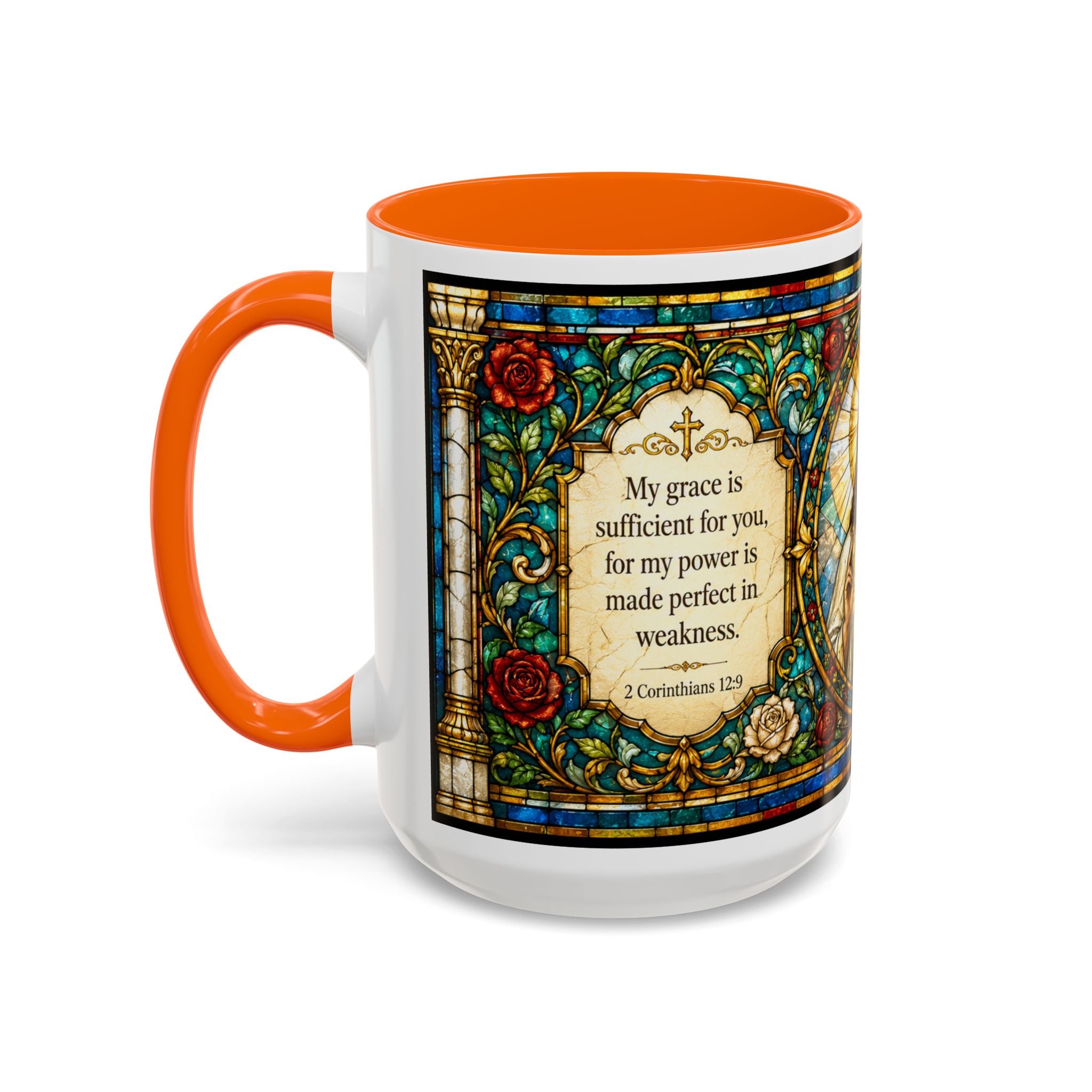 Sacred Heart Jesus Stained Glass Mug | Accent Coffee Mug 11oz 15oz