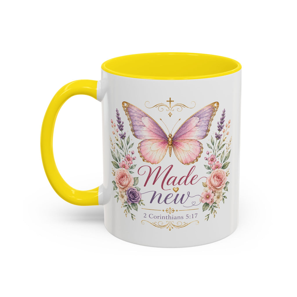 Biblical Butterfly Cup Accent Coffee Mug | Scripture Floral Ceramic