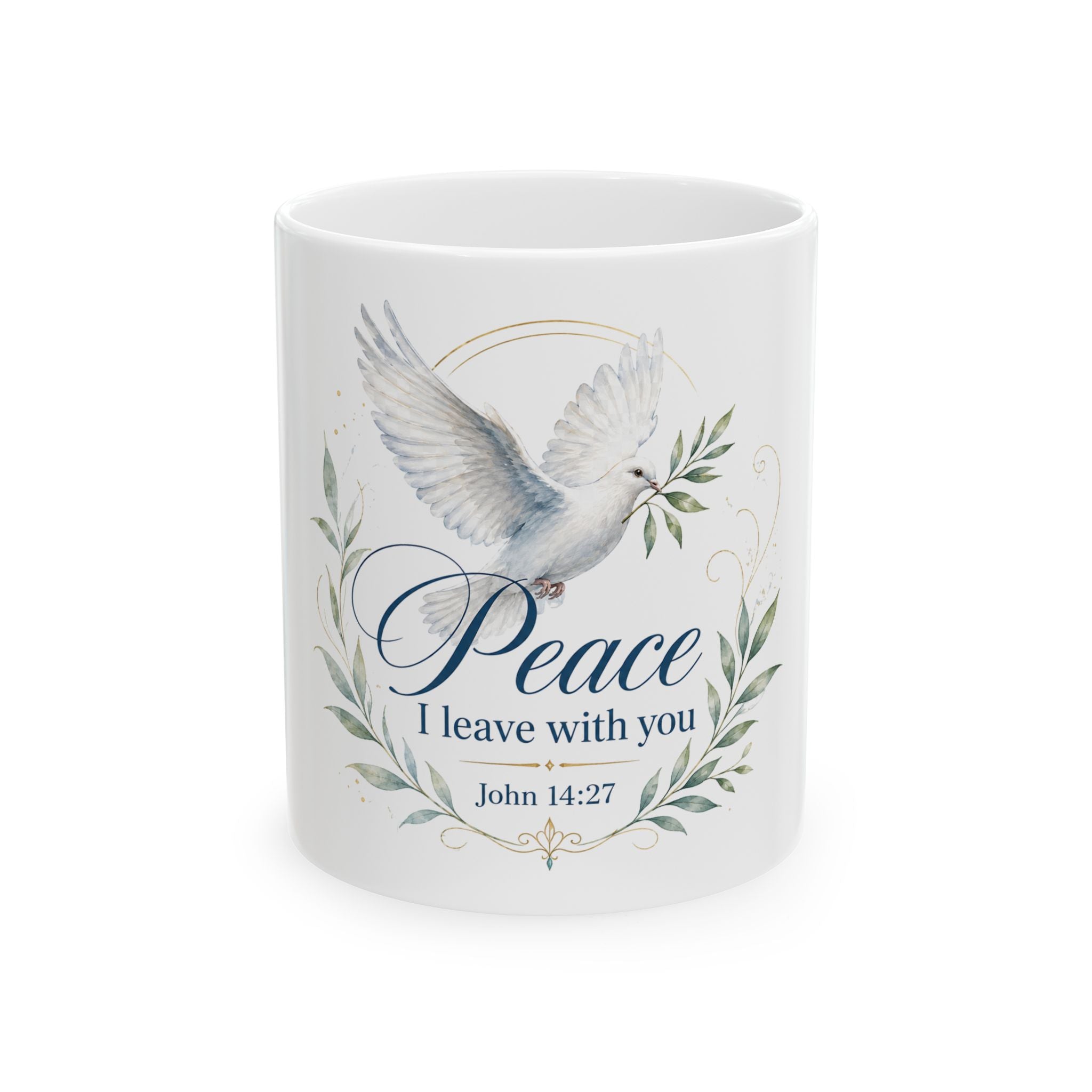 Peace I Leave With You dove mug | John 14:27 ceramic mug