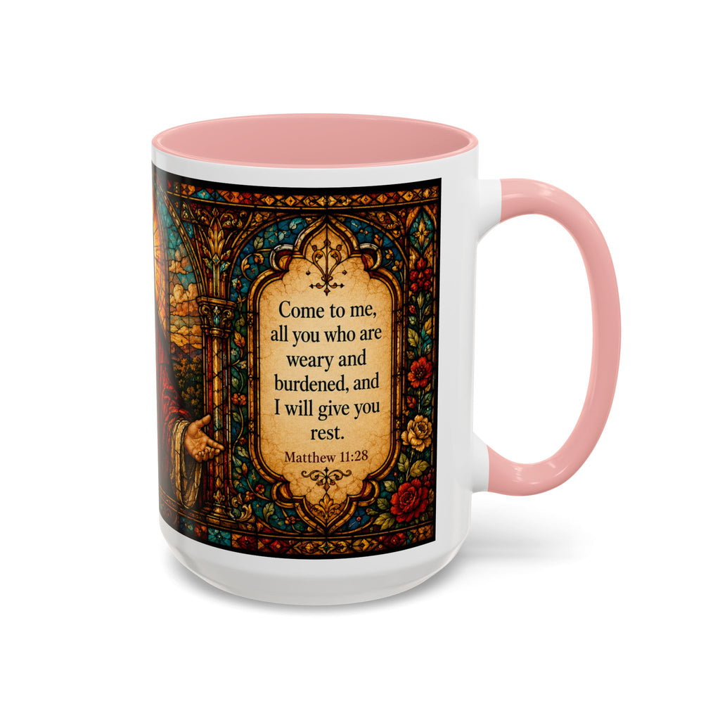 Jesus Stained Glass Artwork Mug | Accent Coffee Mug 11oz or 15oz