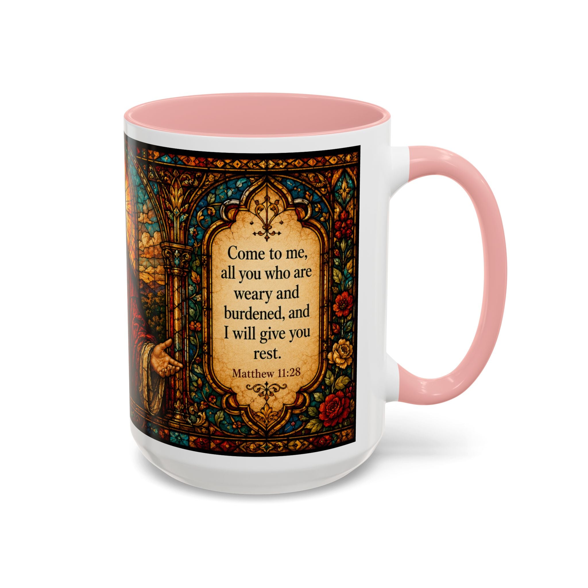 Jesus Stained Glass Artwork Mug | Accent Coffee Mug 11oz or 15oz