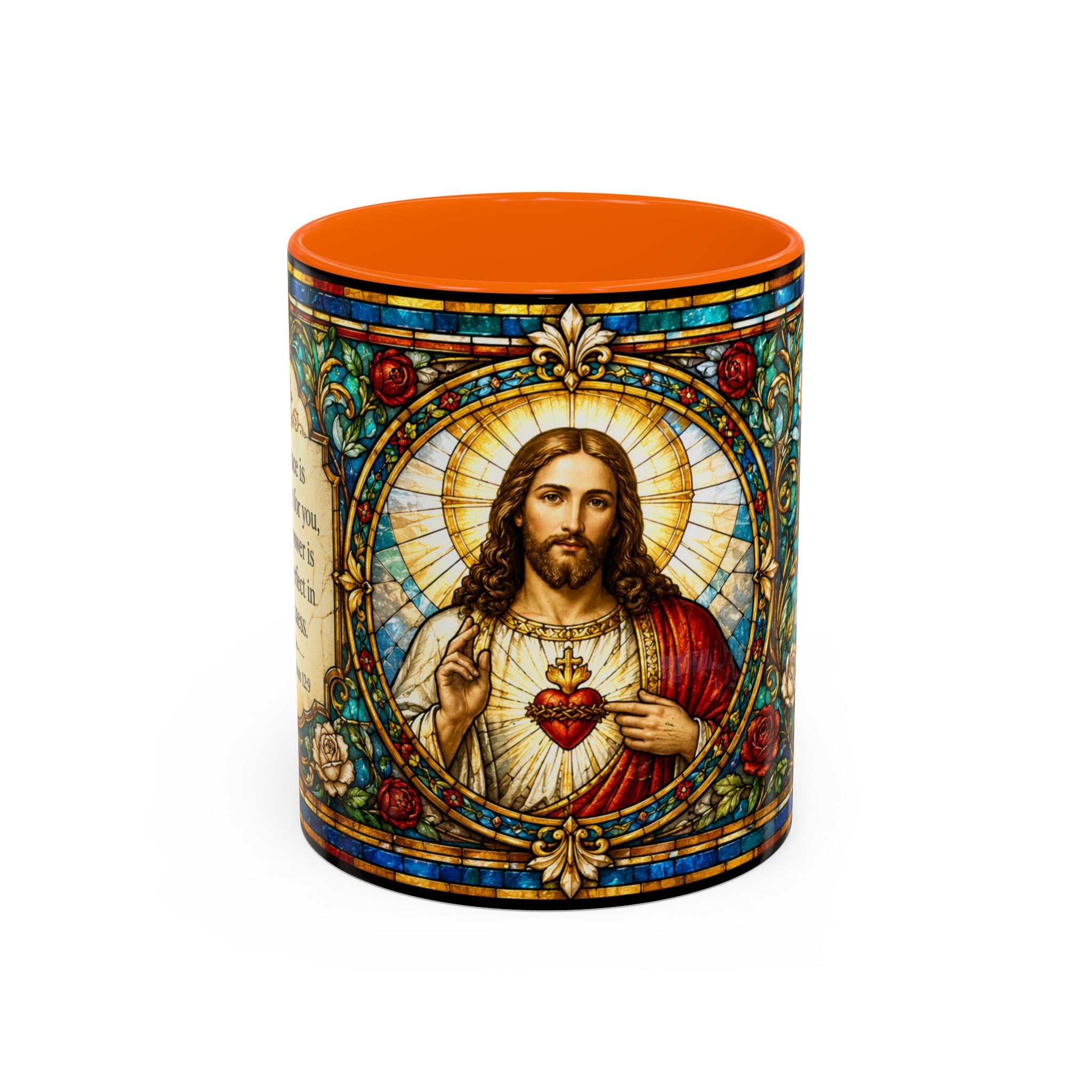Sacred Heart Jesus Stained Glass Mug | Accent Coffee Mug 11oz 15oz