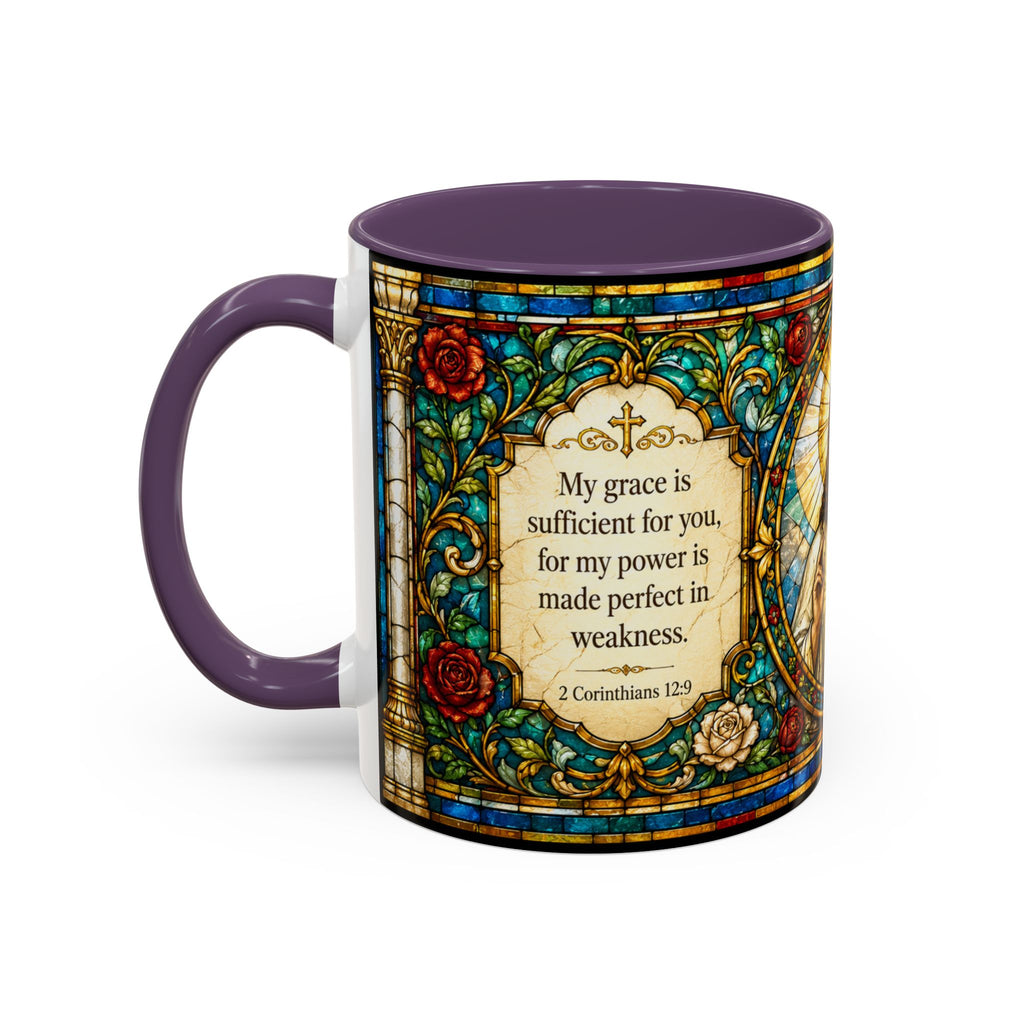 Sacred Heart Jesus Stained Glass Mug | Accent Coffee Mug 11oz 15oz