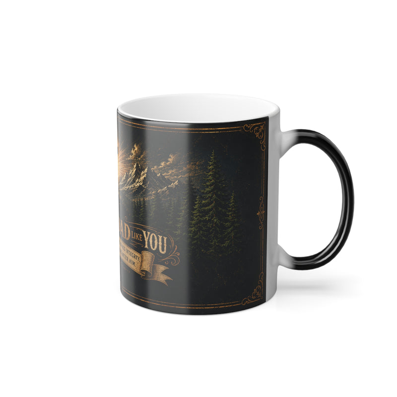 Blessed With A Dad Like You color morphing mug | Christian cross scripture Proverbs 20:7 color-changing